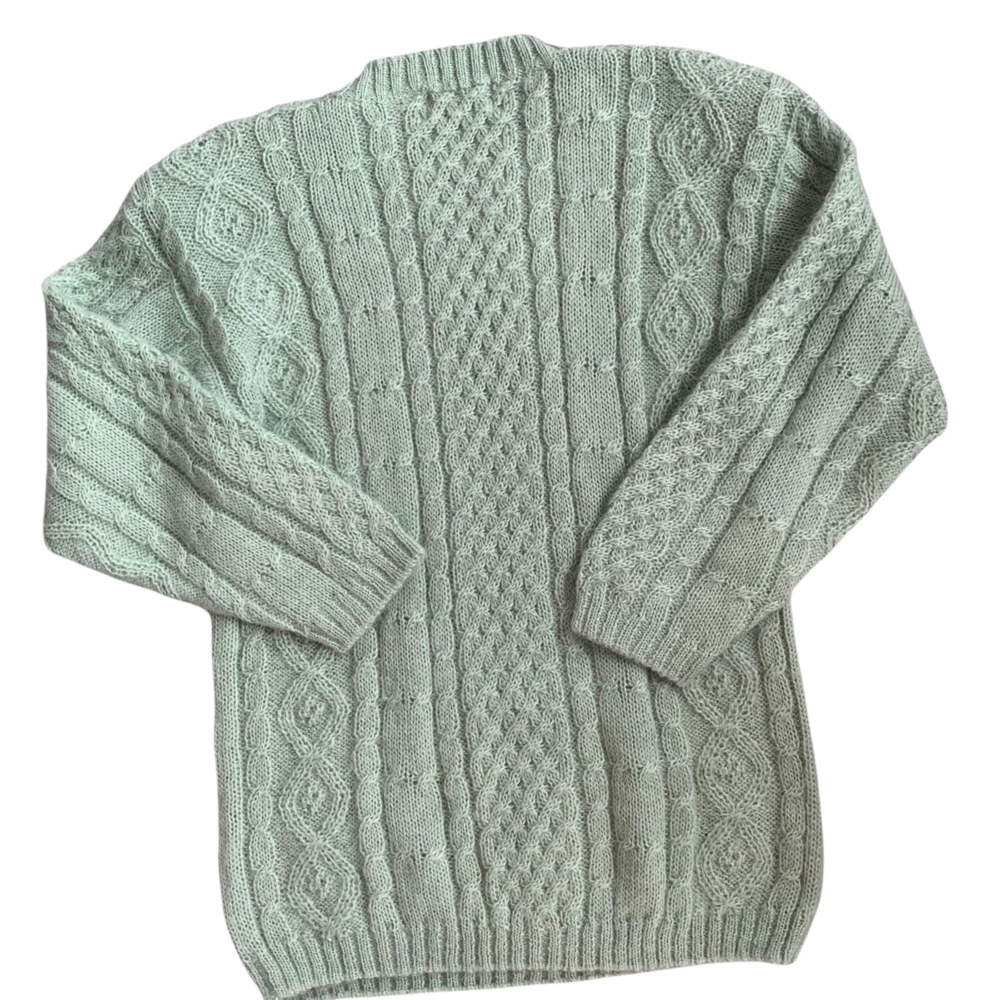 Vintage Vintage Pastel Seafoam Green Mohair Chunky Grandmacore Sweat Size S / US 4 / IT 40 - 4 Thumbnail