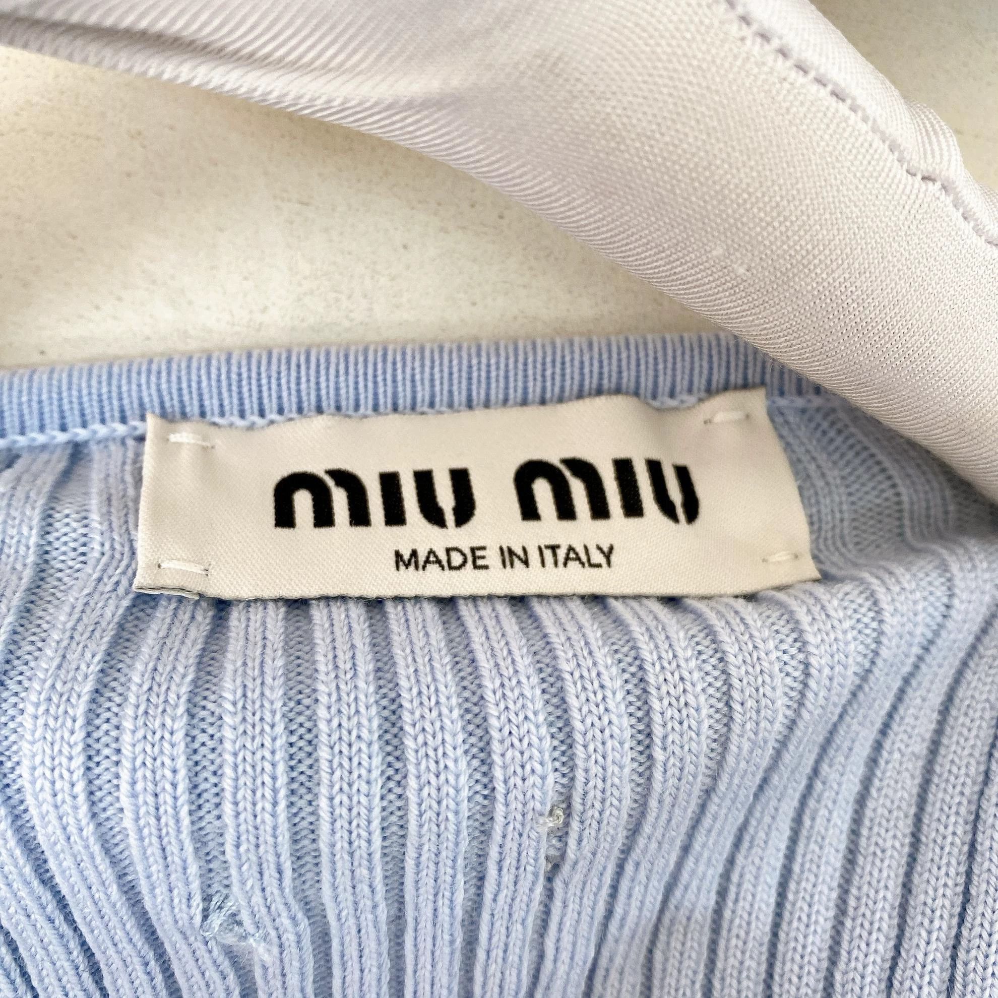 Miu Miu MIUMIU blue knit camisole 38 Size XS / US 0-2 / IT 36-38 - 6 Thumbnail