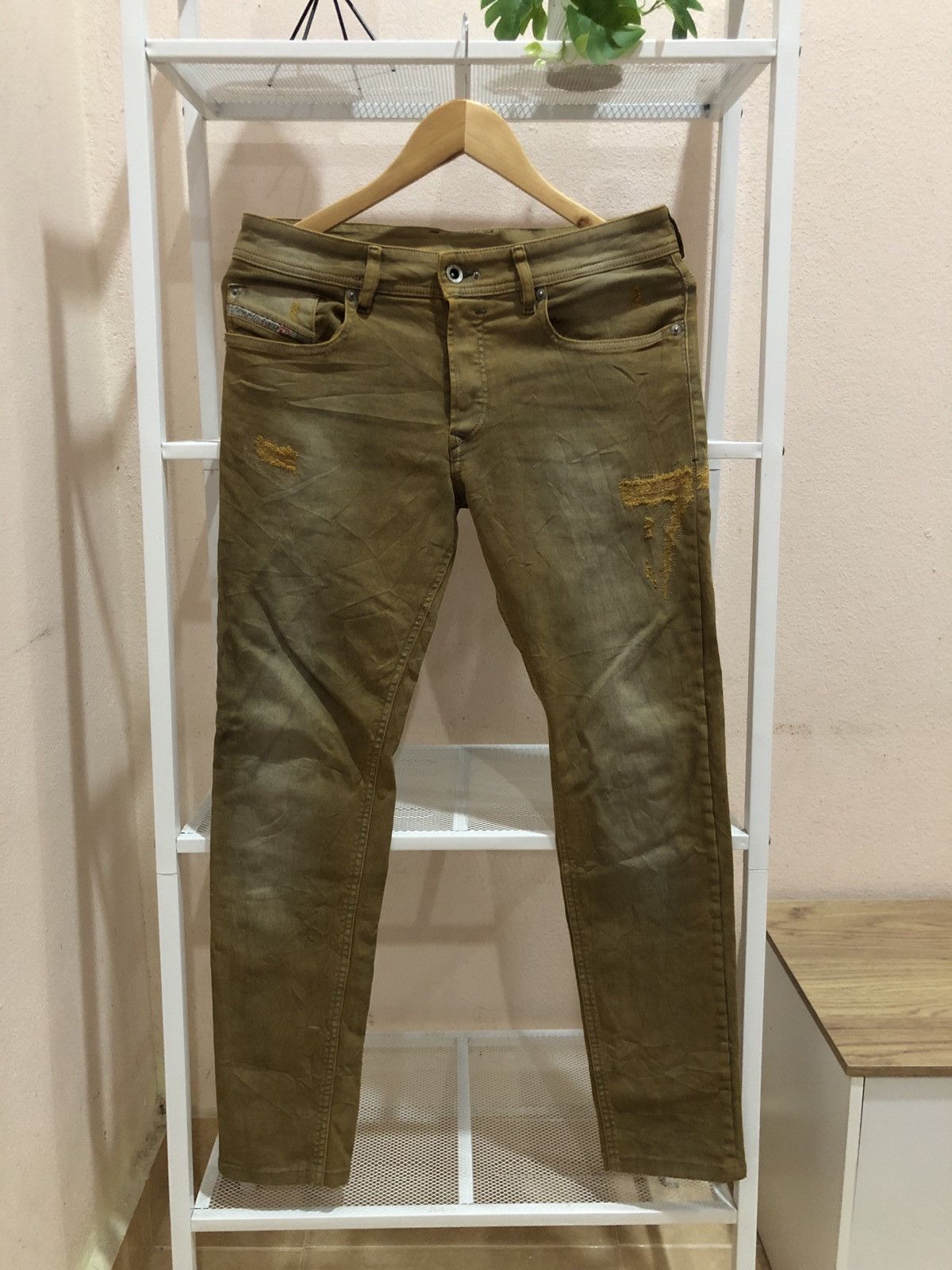 Diesel Diesel Sleenker Color Denim Stretch Yellow Luxury Slim Fit Size US 29 - 1 Thumbnail