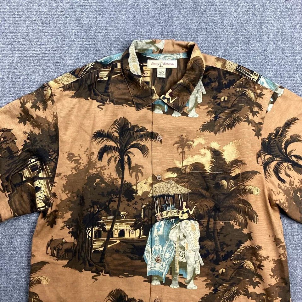 Tommy Bahama Tommy Bahama Shirt Large Hawaiian Safari 100% Silk Mens Size US L / EU 52-54 / 3 - 2 Thumbnail