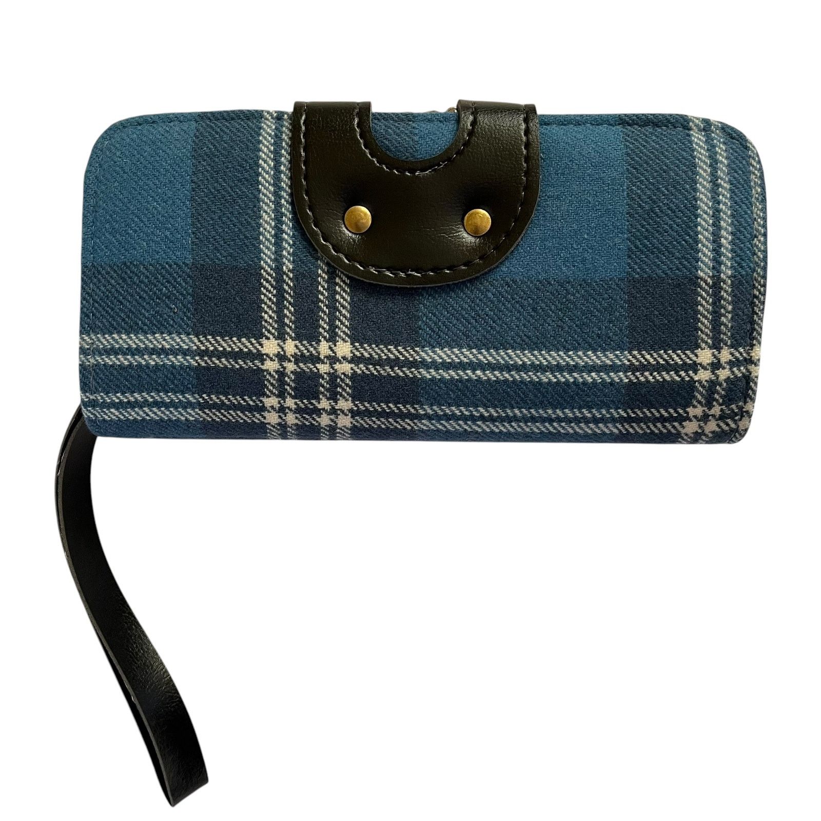 Vintage Vintage Brown's of Bermuda Blue Wool Tartan Handbag & Wallet Size ONE SIZE - 4 Thumbnail
