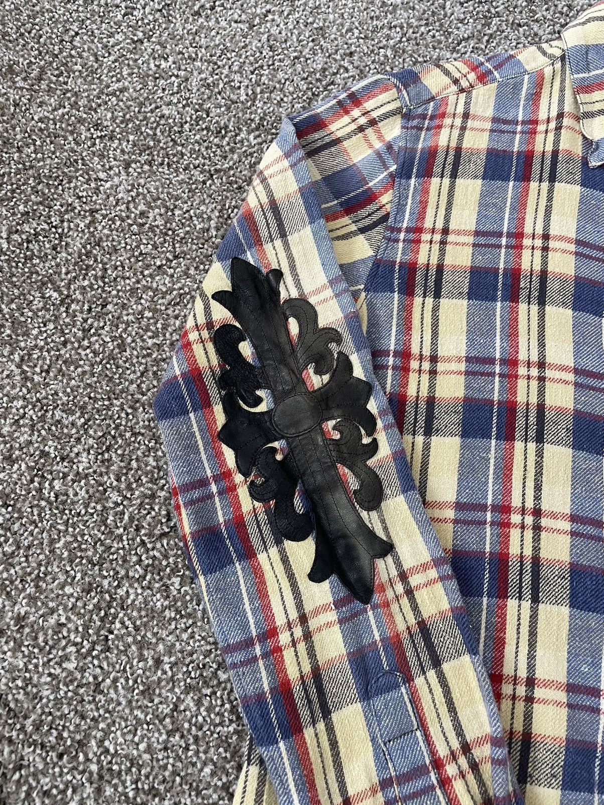Chrome Hearts Chrome Hearts Leather Patched Flannel Size US M / EU 48-50 / 2 - 3 Thumbnail