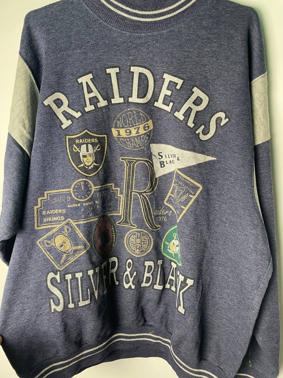 NFL Vintage 90s LA Los Angeles Raiders NFL Crewneck Sweatshirt Size US L / EU 52-54 / 3 - 2 Thumbnail