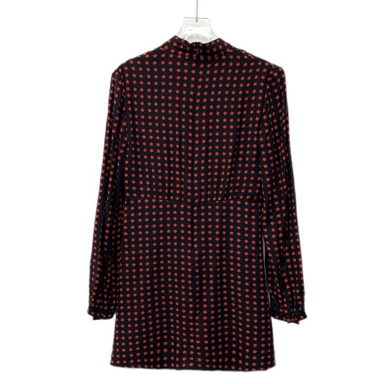 Saint Laurent Paris Saint Laurent Long Sleeve Shirt Dress with Colorblock Stars Size XS / US 0-2 / IT 36-38 - 2 Thumbnail