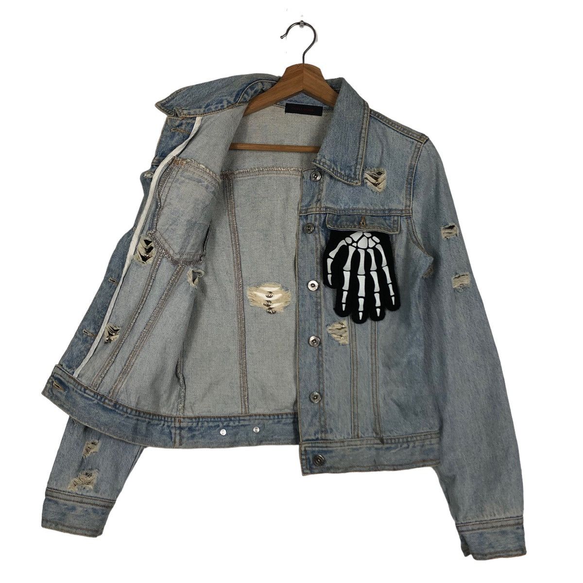 Japanese Brand 🔥Rare Biker Denim Jacket Distressed Punk Dona Marie Japan Size US M / EU 48-50 / 2 - 10 Thumbnail
