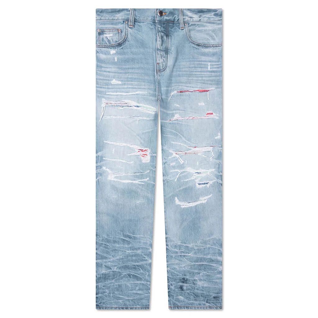Amiri o1mle0725 Straight Fit Aloha Patch Jeans in Blue Size US 34 / EU 50 - 1 Thumbnail
