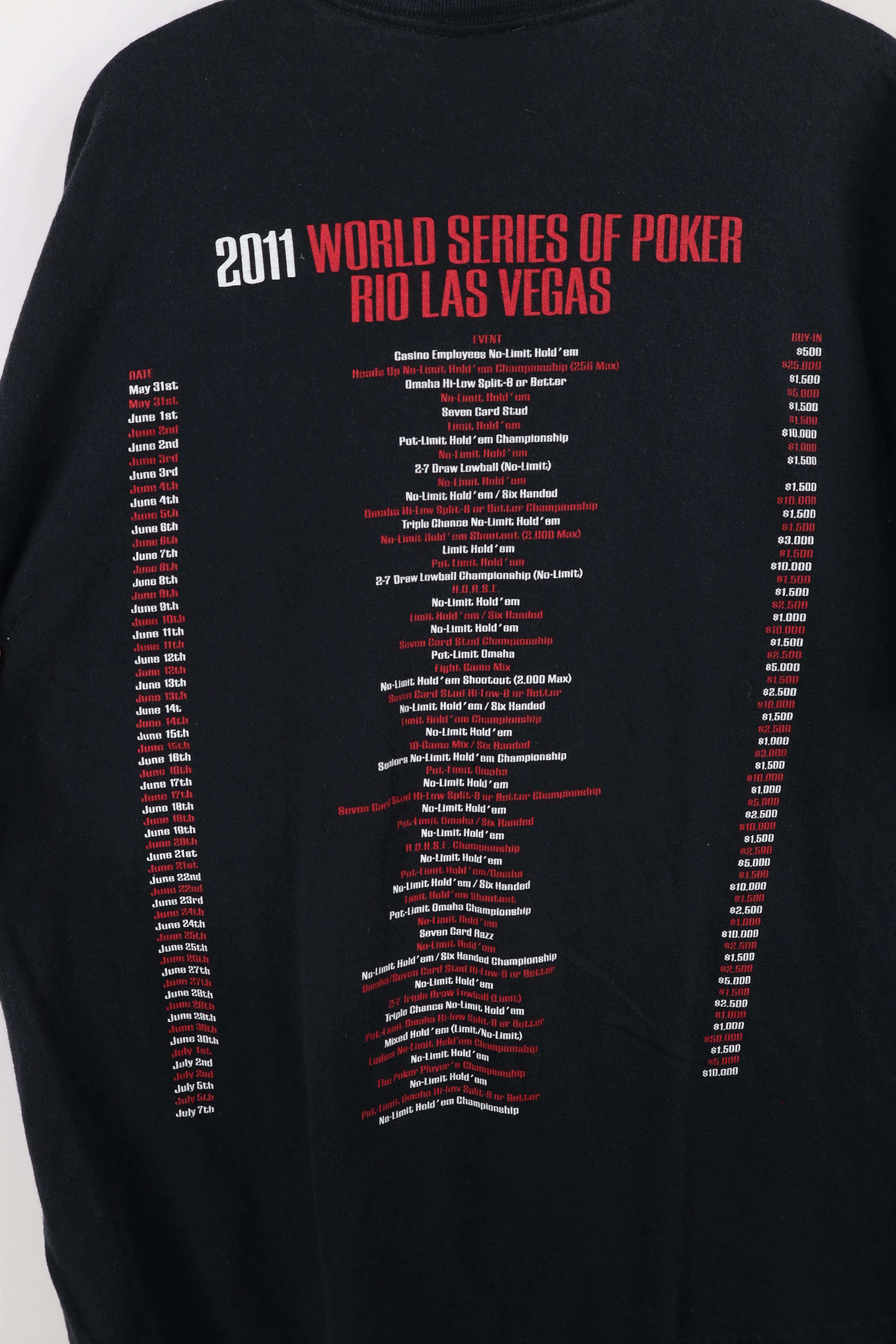 Vintage Vintage Y2K World Series of Poker Participant T-Shirt Black Size US L / EU 52-54 / 3 - 7 Thumbnail