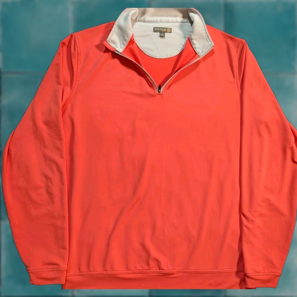 Peter Millar Peter Millar Sweater Mens Large Pink Golf Performance 1/4 Zip Mock Neck Long Sleeve Knit Logo Pullover- Casual, Travel, 60s? Size US L / EU 52-54 / 3 - 1 Thumbnail