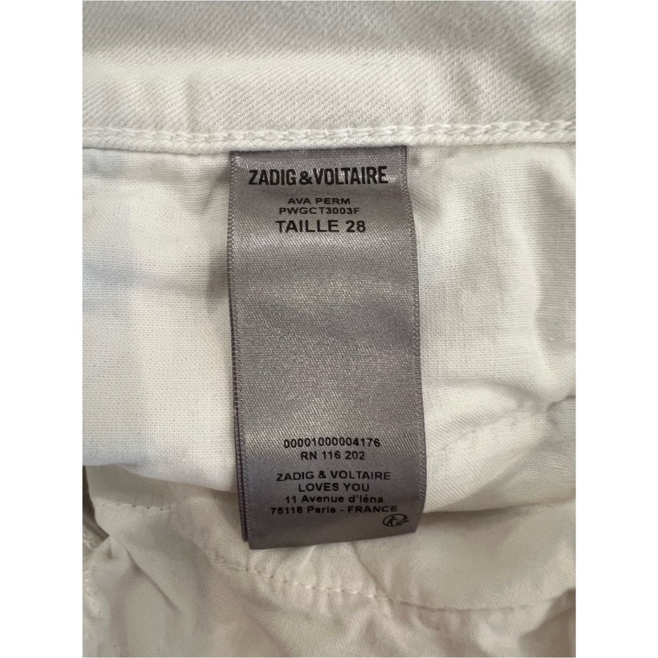 Zadig & Voltaire Zadig & Voltaire Ava Perm White Slim Crop Jeans Raw Hem Siz Size 28" / US 6 / IT 42 - 9 Thumbnail