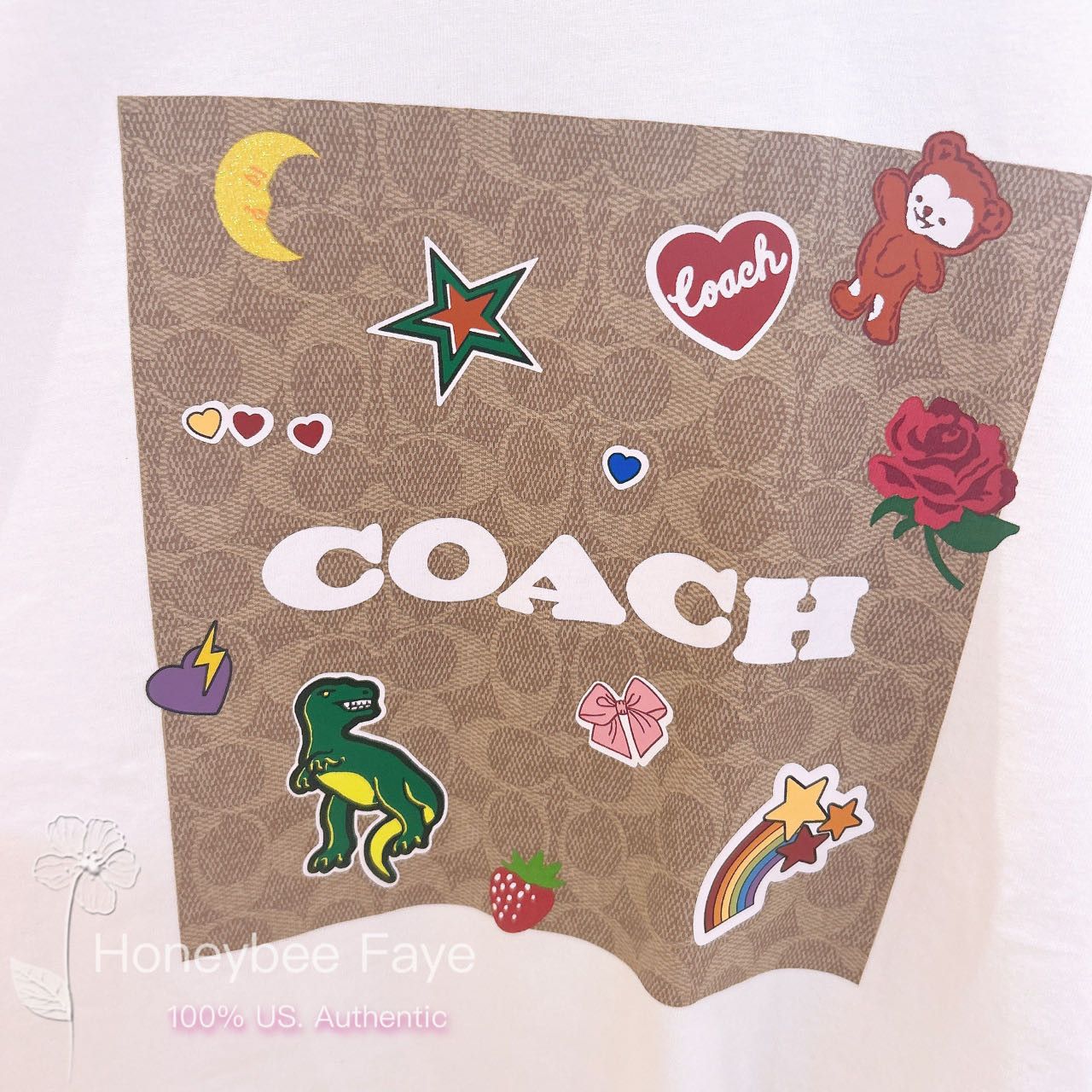 Coach Signature Square T Shirt In Organic Cotton Size XL / US 12-14 / IT 48-50 - 6 Thumbnail