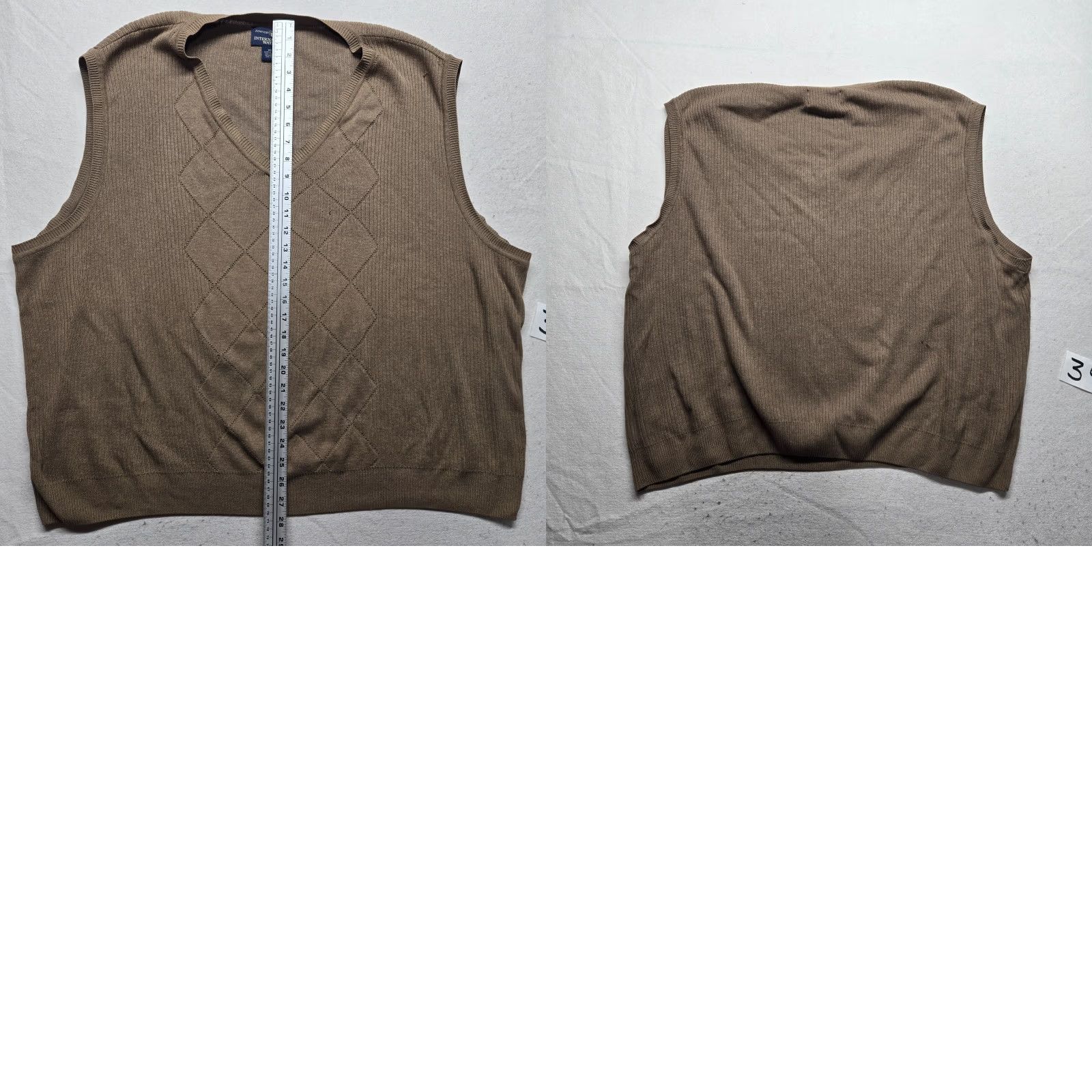 Izod IZOD Sweater Vest Shirt Mens 2XL Brown Cable Knit Cotton V-Neck All Seasons Golf Regular Classic Vest Mens Size US XXL / EU 58 / 5 - 8 Thumbnail