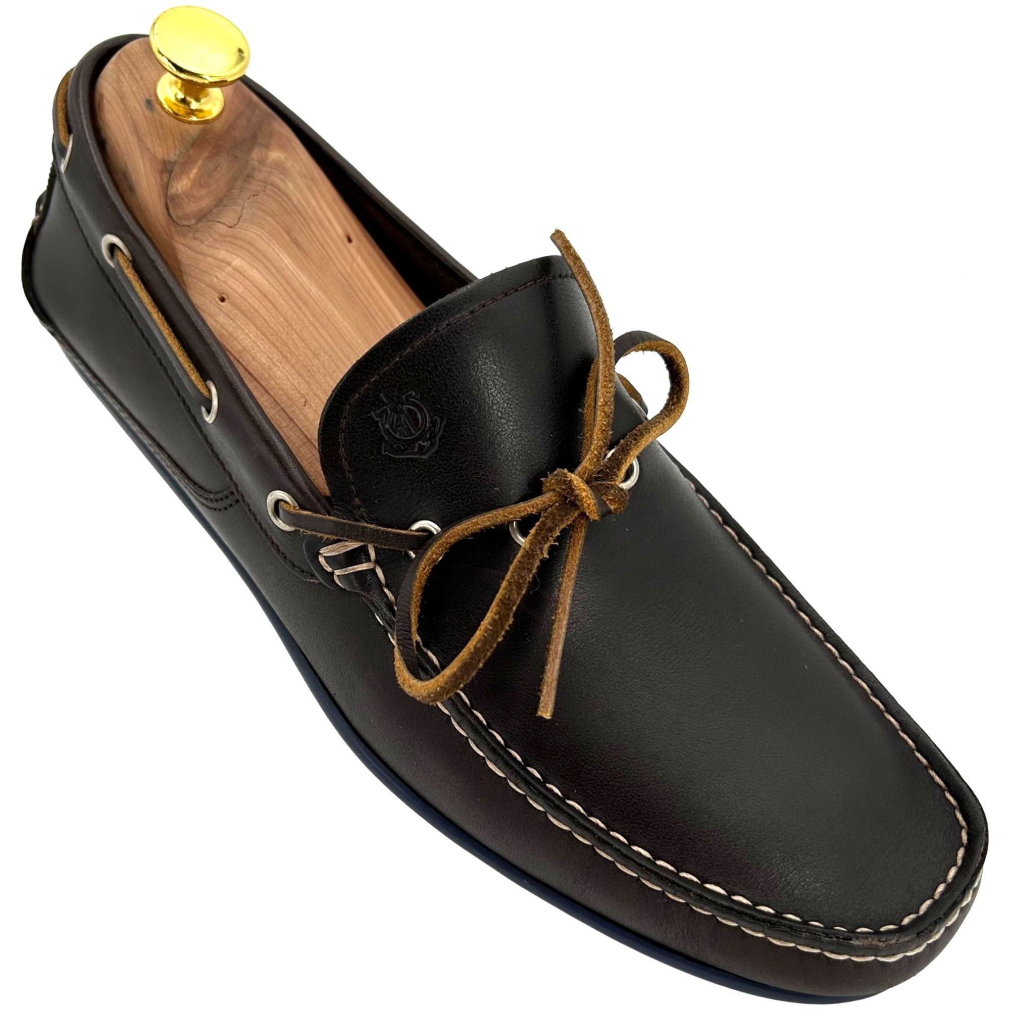 Salvatore Ferragamo Boat Deck Shoes 7.5Ee Brown Leather, Men's