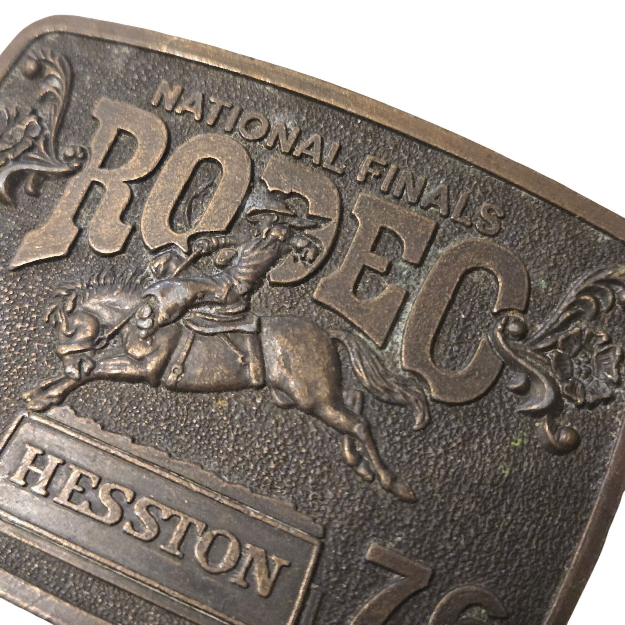 Other 1976 Hesston Rodeo Belt Buckle Vintage NFR Saddle Bronc Cowb Size ONE SIZE - 6 Thumbnail