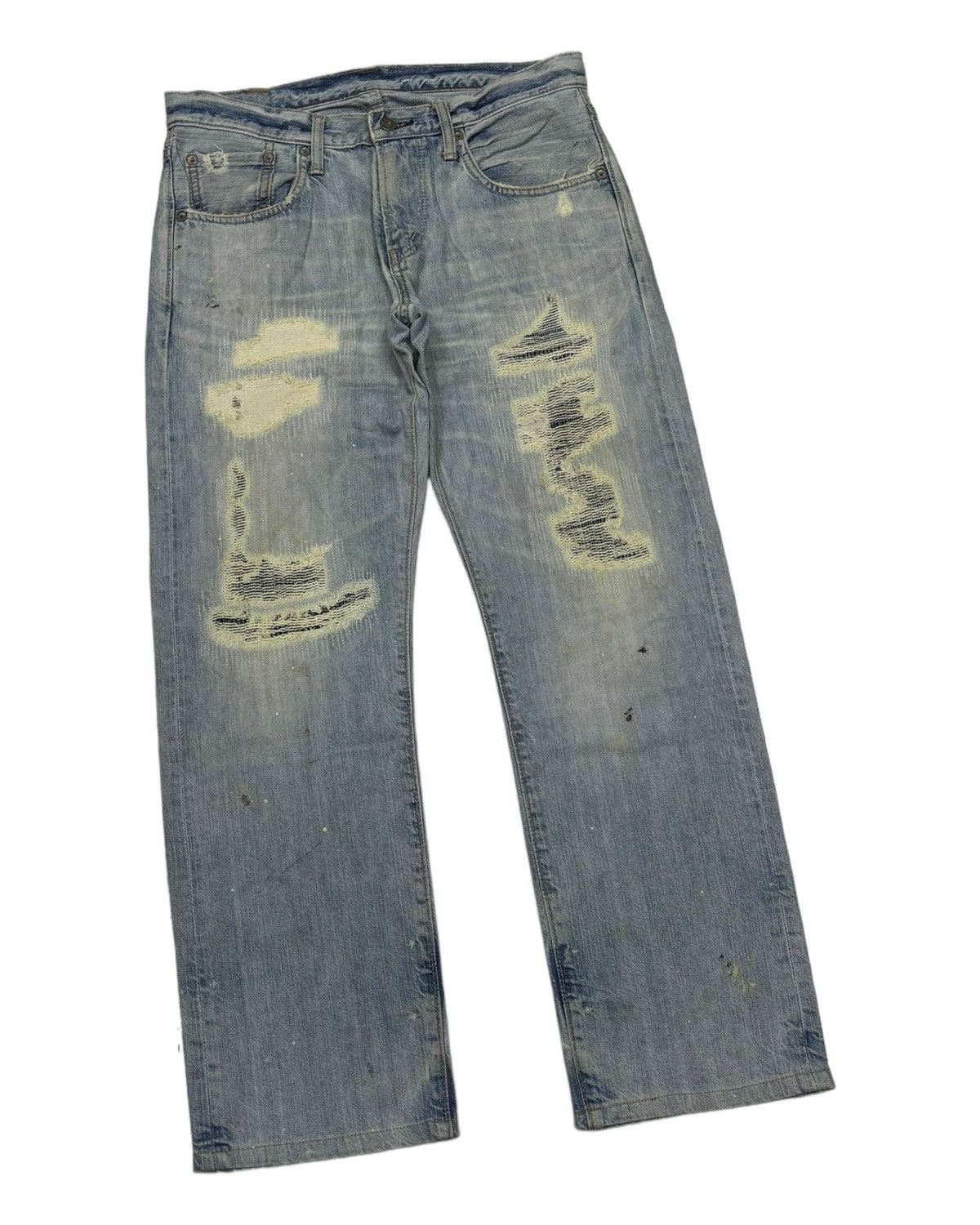 Edwin EDWIN 503 REBEL VINTAGE PATCHWORK DISTRESSED DENIM JEANS Size US 32 / EU 48 - 3 Thumbnail