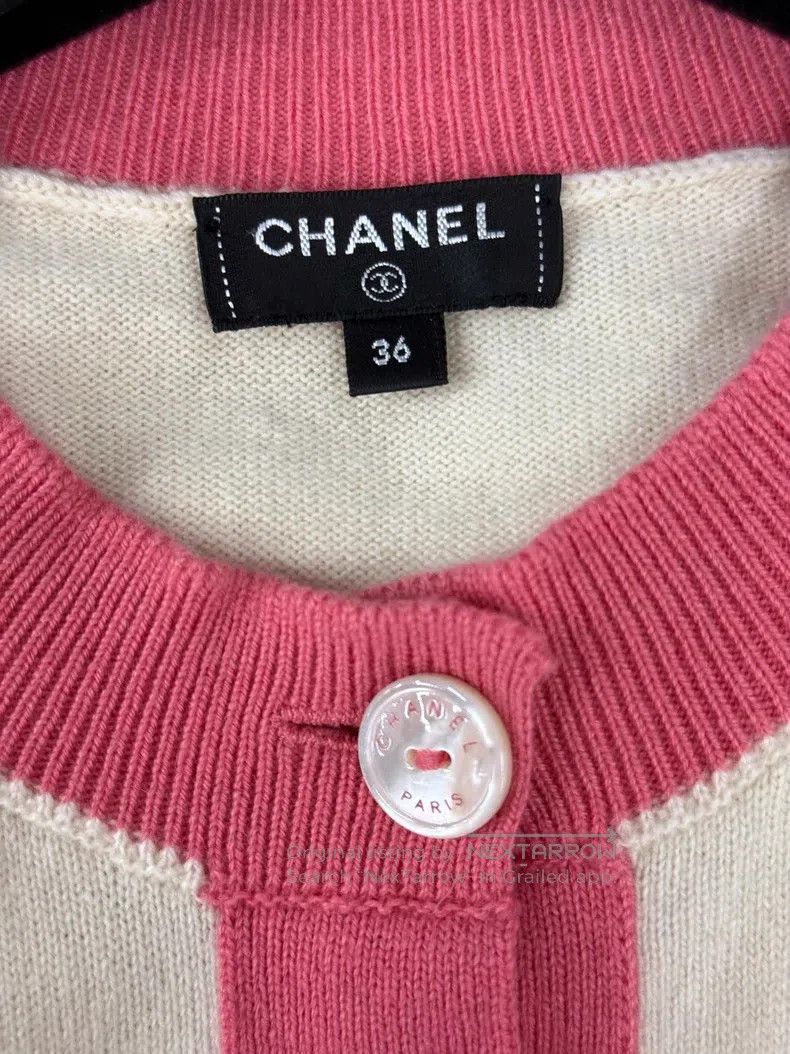 Chanel Chanel Beach Series Pink Beige Cashmere Knitted Cardigan c Size XS / US 0-2 / IT 36-38 - 4 Thumbnail