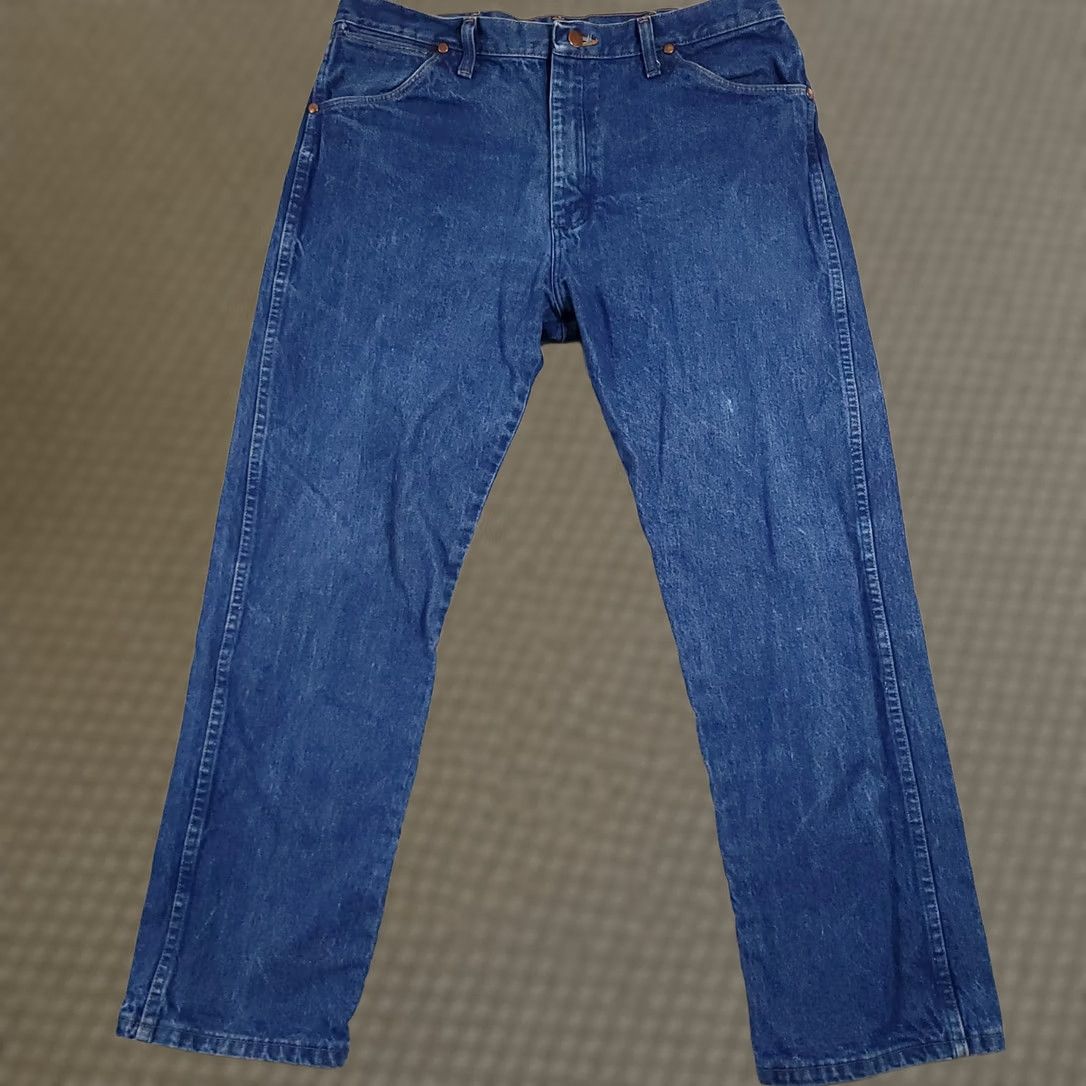 Wrangler VINTAGE Wrangler 13MWZ Original Fit Jeans Mens 36x30 Cowboy Cut Workwear Blue Denim Leather? Size US 36 / EU 52 - 1 Thumbnail