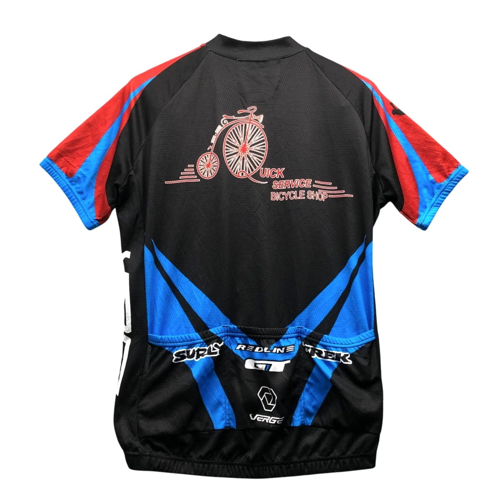 Vintage Verge Sports Cycling Jersey Shirt Mens XL Fitted Short Sleeve Elite Relaxed Black Blue Maroon White Logo Mock Neck Athletic Jersey Shirt Size US XL / EU 56 / 4 - 4 Thumbnail