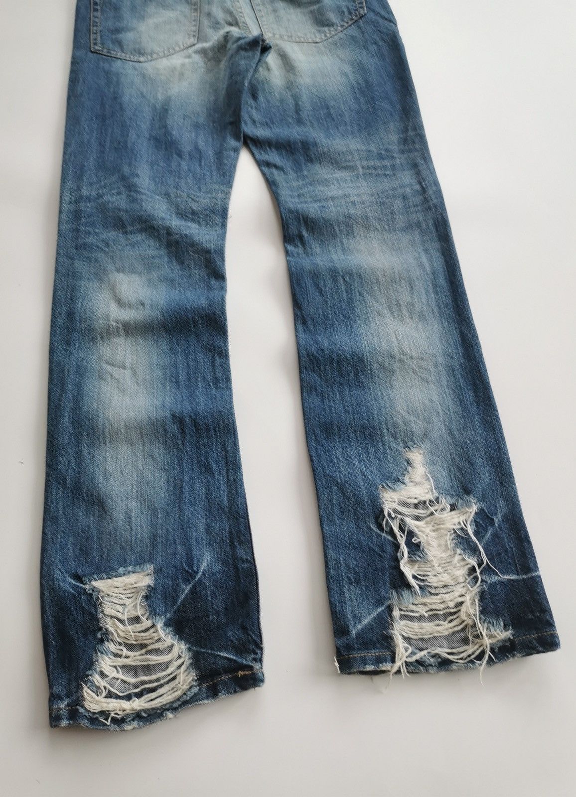 PPFM Thrashed PPFM Boro Distressed Denim Jeans Size US 31 - 10 Thumbnail