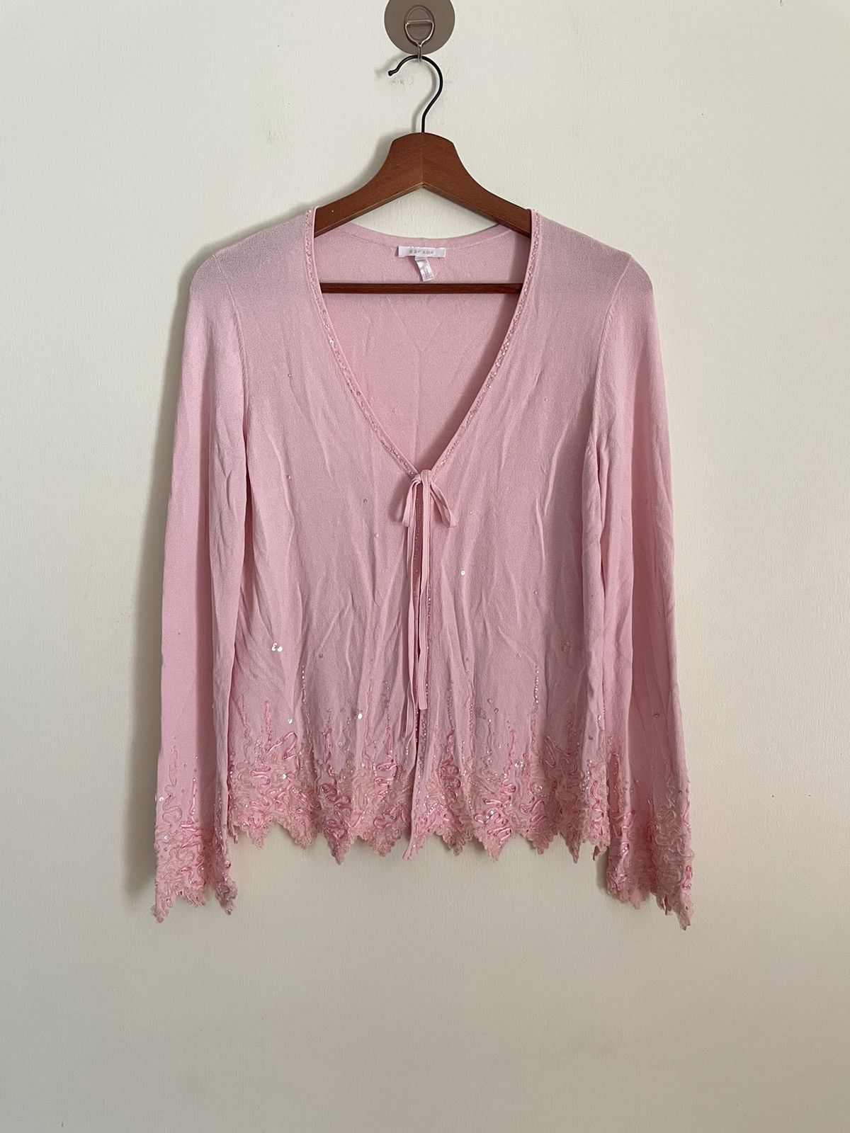 Escada Escada Pink Beaded Cardigan Size XS / US 0-2 / IT 36-38 - 1 Thumbnail