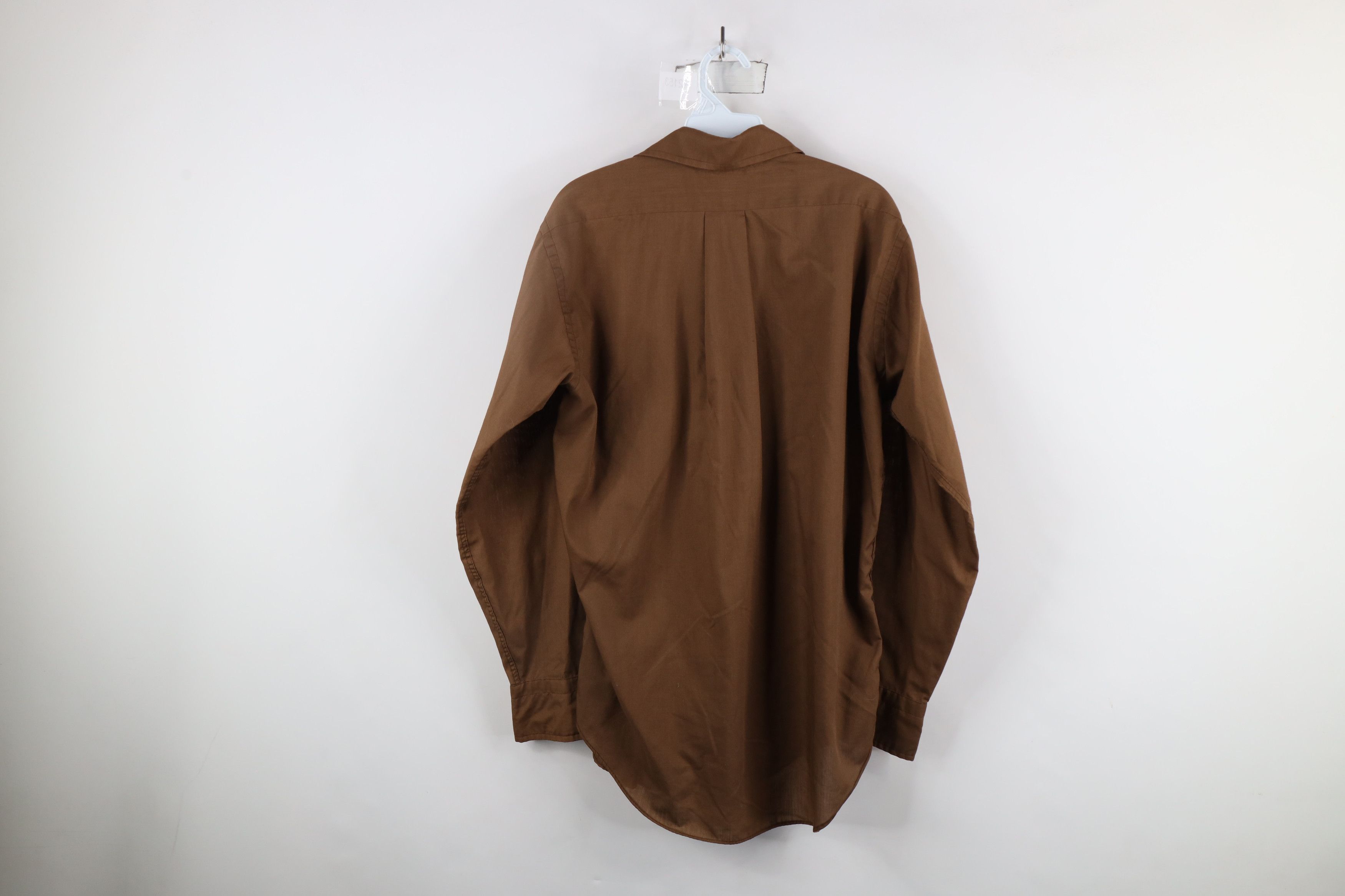 Vintage Vintage 60s 70s Streetwear Collared Button Shirt Brown USA Size US L / EU 52-54 / 3 - 10 Thumbnail