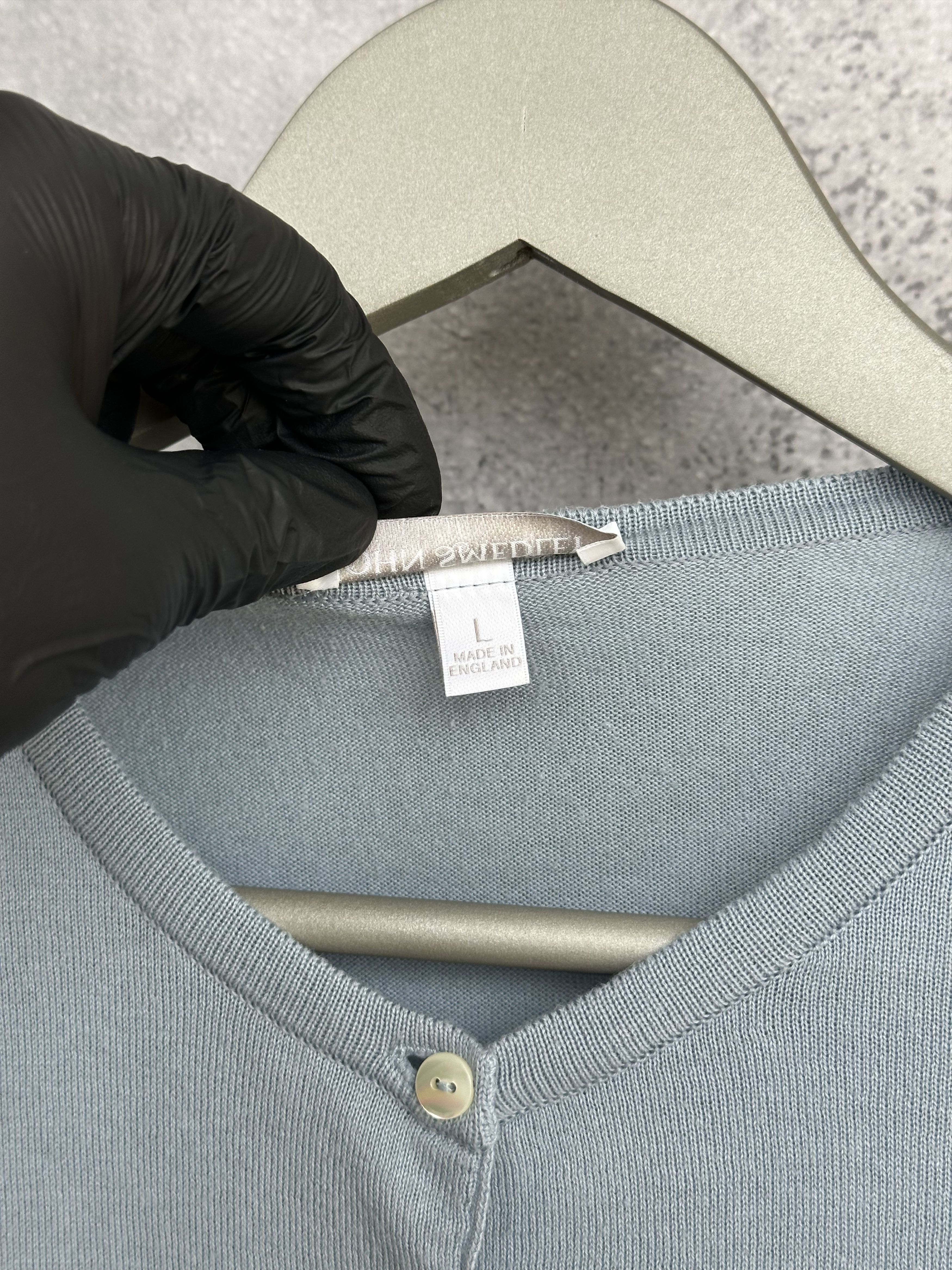 John Smedley John Smedley Sea Island Cotton Cardigan Crew Lightweight Size L / US 10 / IT 46 - 10 Thumbnail