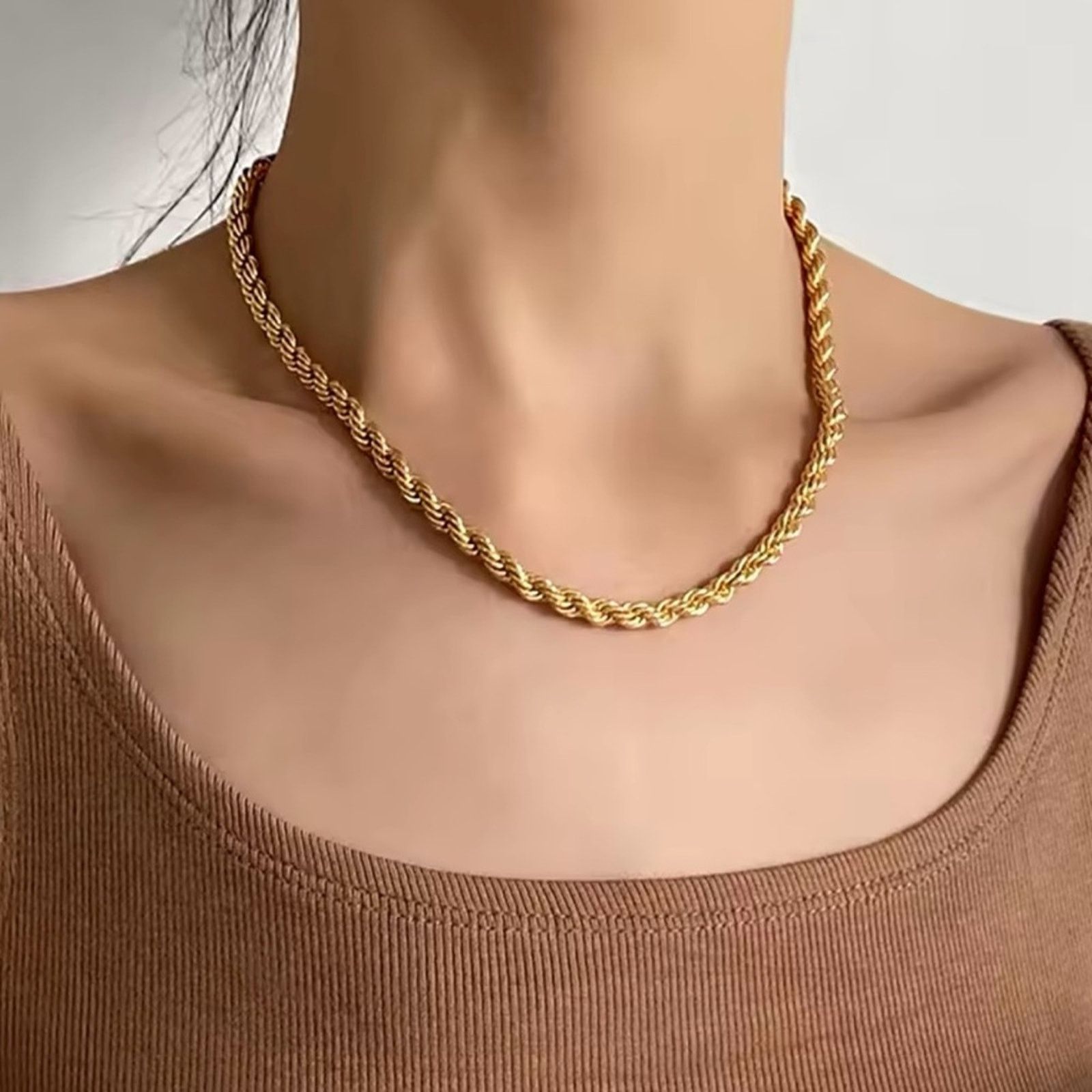Other 5mm stainless steel Twisted rope Chain Necklaces Size ONE SIZE - 4 Thumbnail