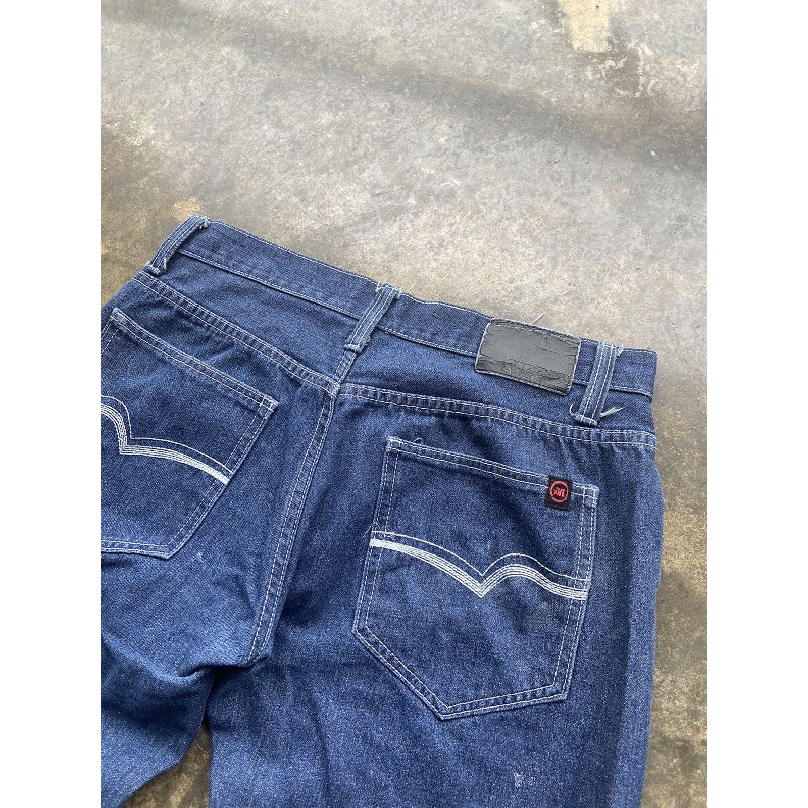 Japanese Brand × Vintage Vintage Baggy Mecca Dark Wash Embroidered Jeans 34x30 Size US 34 / EU 50 - 2 Thumbnail