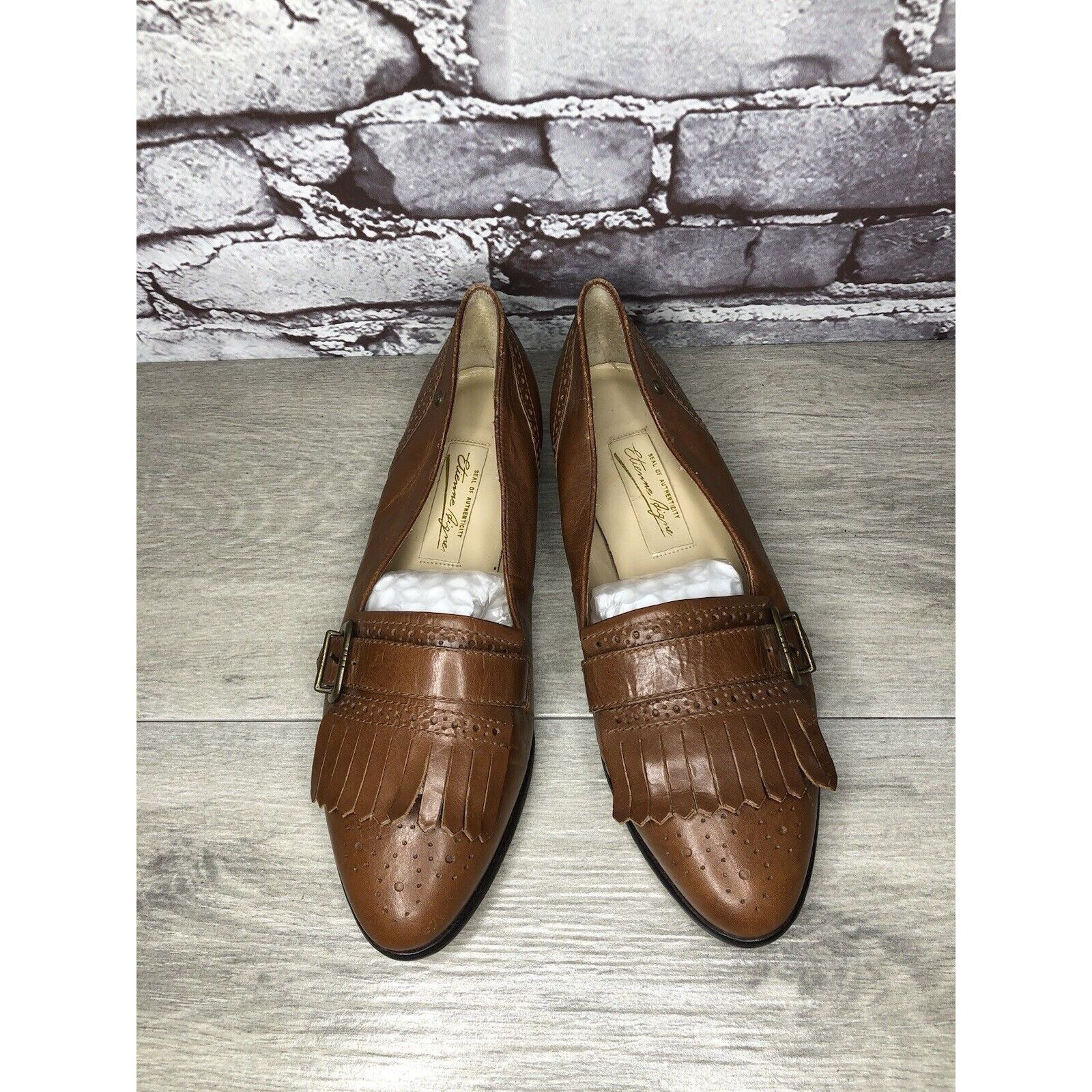 Etienne Aigner Etienne Aigner VTG Brown Leather Kiltie Monk Strap Loafers W Size US 9 / IT 39 - 2 Thumbnail