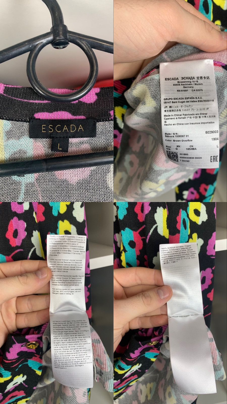 Escada Escada Multicolor Button Ups Cardigan Size L Size L / US 10 / IT 46 - 3 Thumbnail