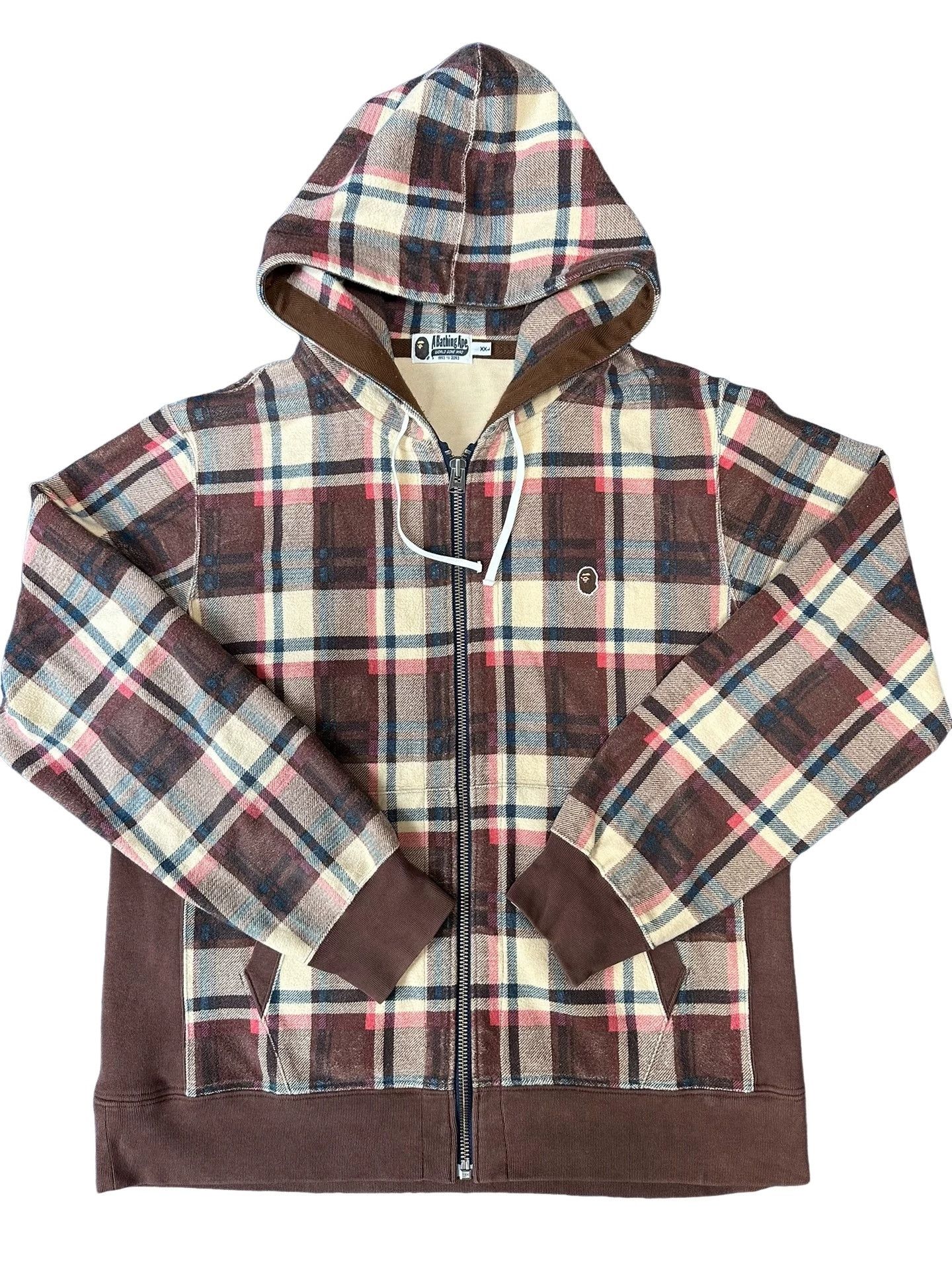 Bape A Bathing Ape Plaid Zip Up Hoodie Size XXL Size US XXL / EU 58 / 5 - 1 Thumbnail