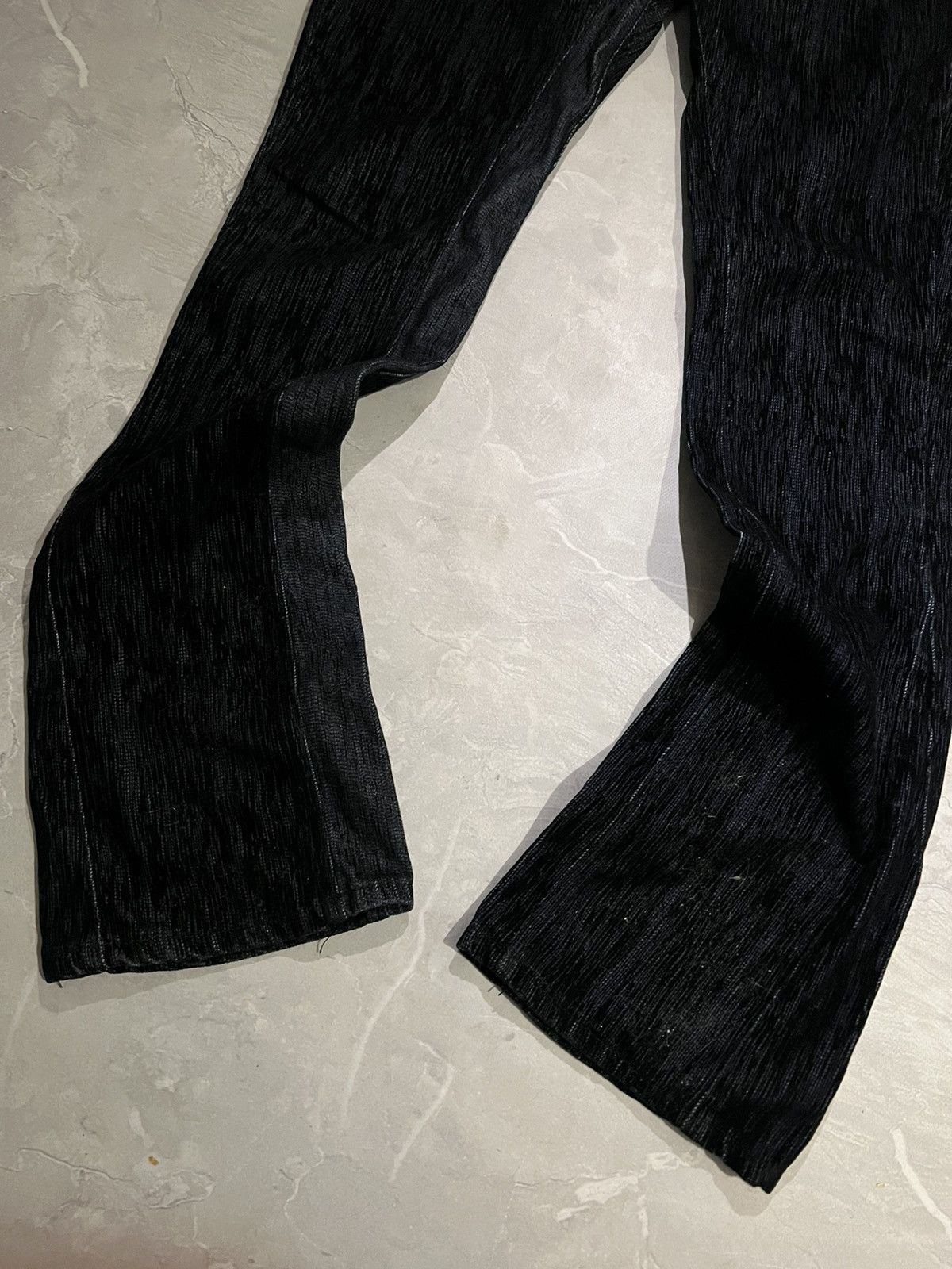 Vintage Distressed Dark Flared Jeans / Balenciaga Style / Retro Y2K Size US 34 / EU 50 - 3 Thumbnail