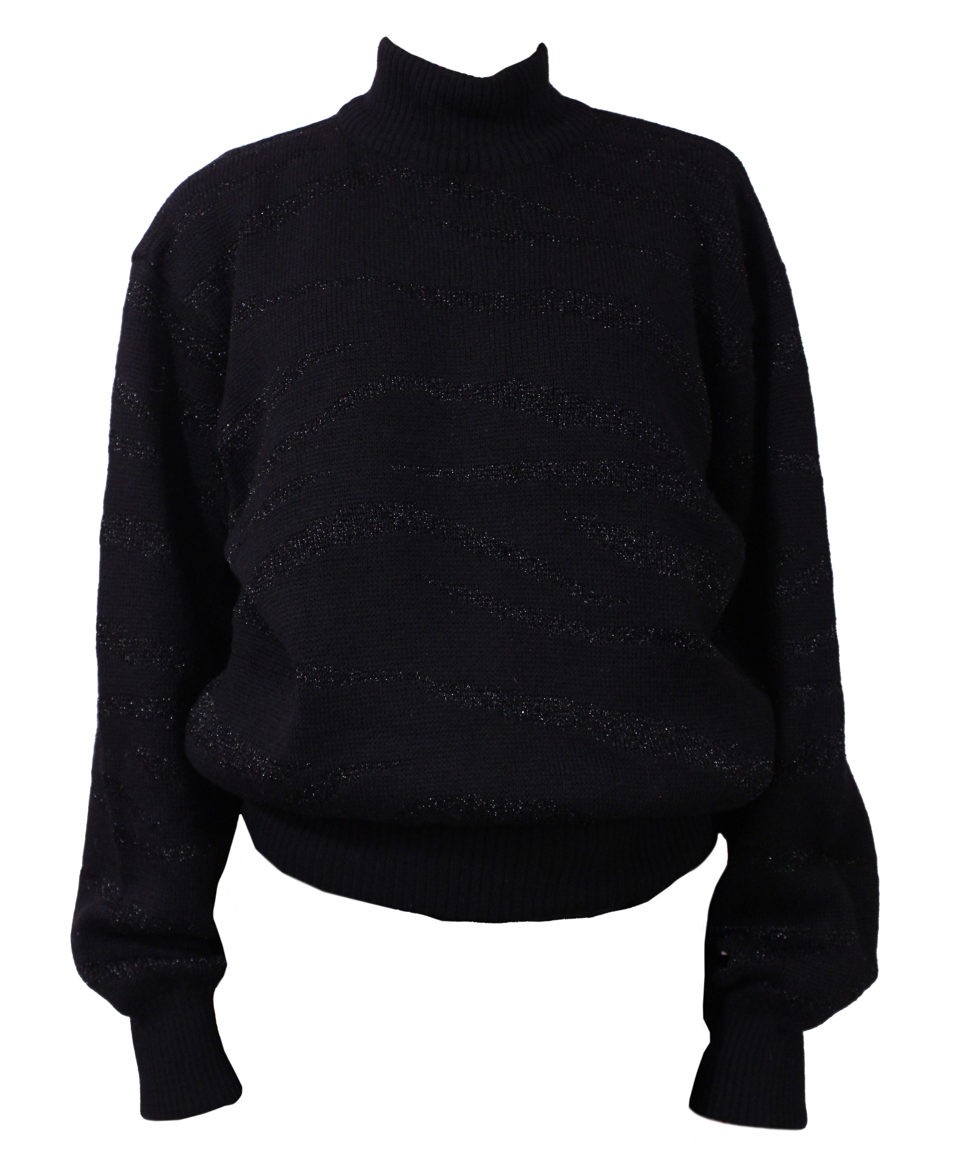 Saint Laurent Paris 80S Rive Gauche "Waves" Stretch Knit Vintage Size M / US 6-8 / IT 42-44 - 2 Thumbnail