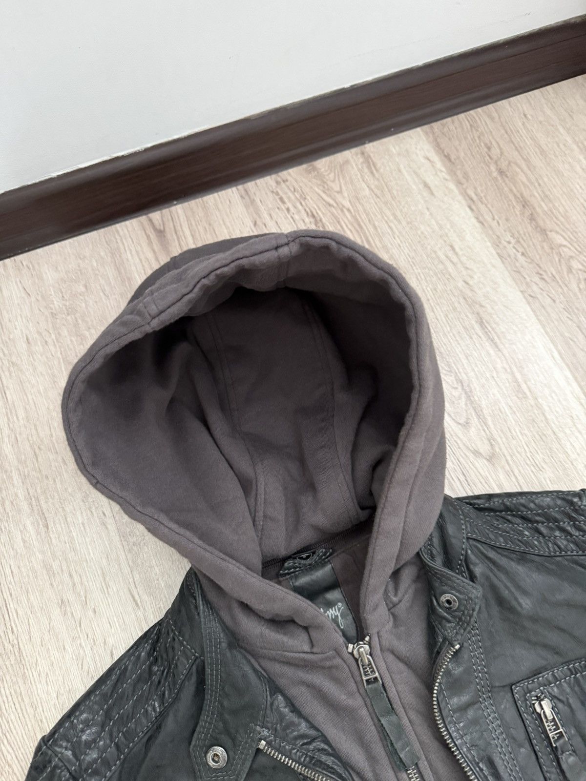 Gypsy Gipsy Leather Biker Jacket with Inner Hoodie Layer – Size S Size S / US 4 / IT 40 - 2 Thumbnail