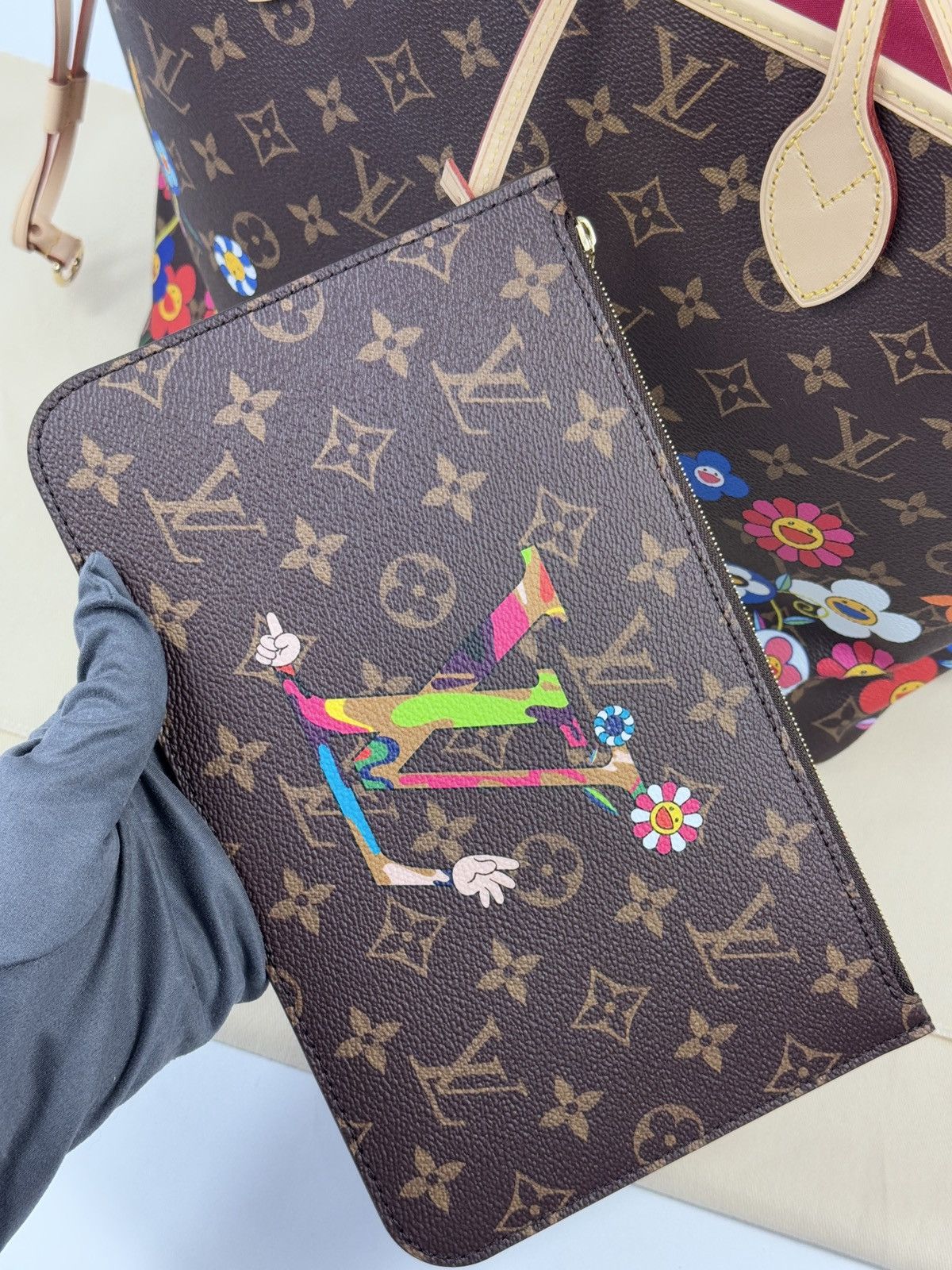 Louis Vuitton × Takashi Murakami MONOGRAM FLOWER PRINT MM NEVERFULL BAG M13271 Size ONE SIZE - 2 Thumbnail