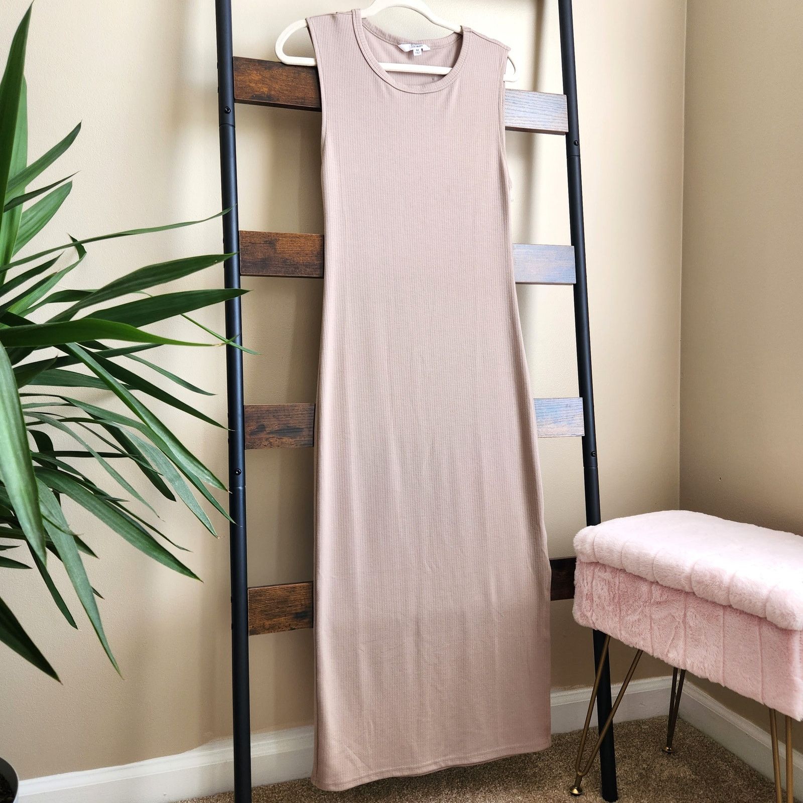 BB Dakota BB Dakota Women Toffee Ribbed Knit Bodycon Midi Dress Size M Size M / US 6-8 / IT 42-44 - 2 Thumbnail