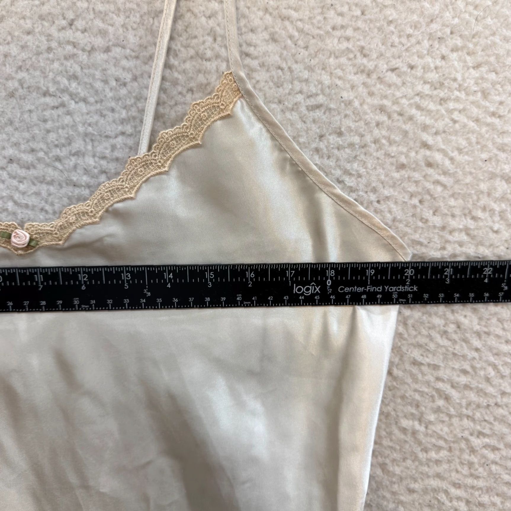 Vintage VINTAGE 90s Y2K Slip Dress L Large Cream Ivory Satin Lace Coquette Cottagecore Nike? Size L / US 10 / IT 46 - 5 Thumbnail