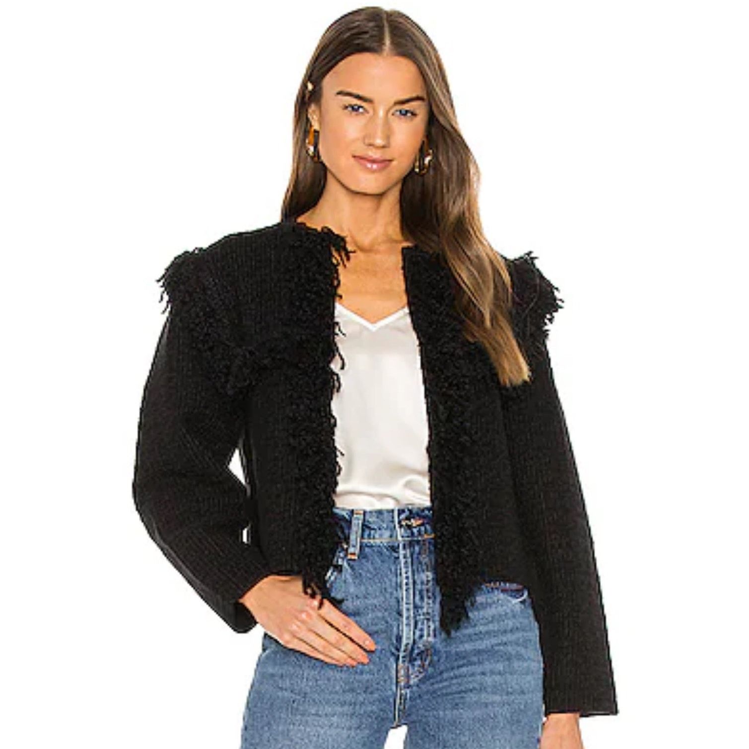 Allsaints All Saints Ashley Black Tassel Wool Jacket Size Medium Size M / US 6-8 / IT 42-44 - 1 Thumbnail
