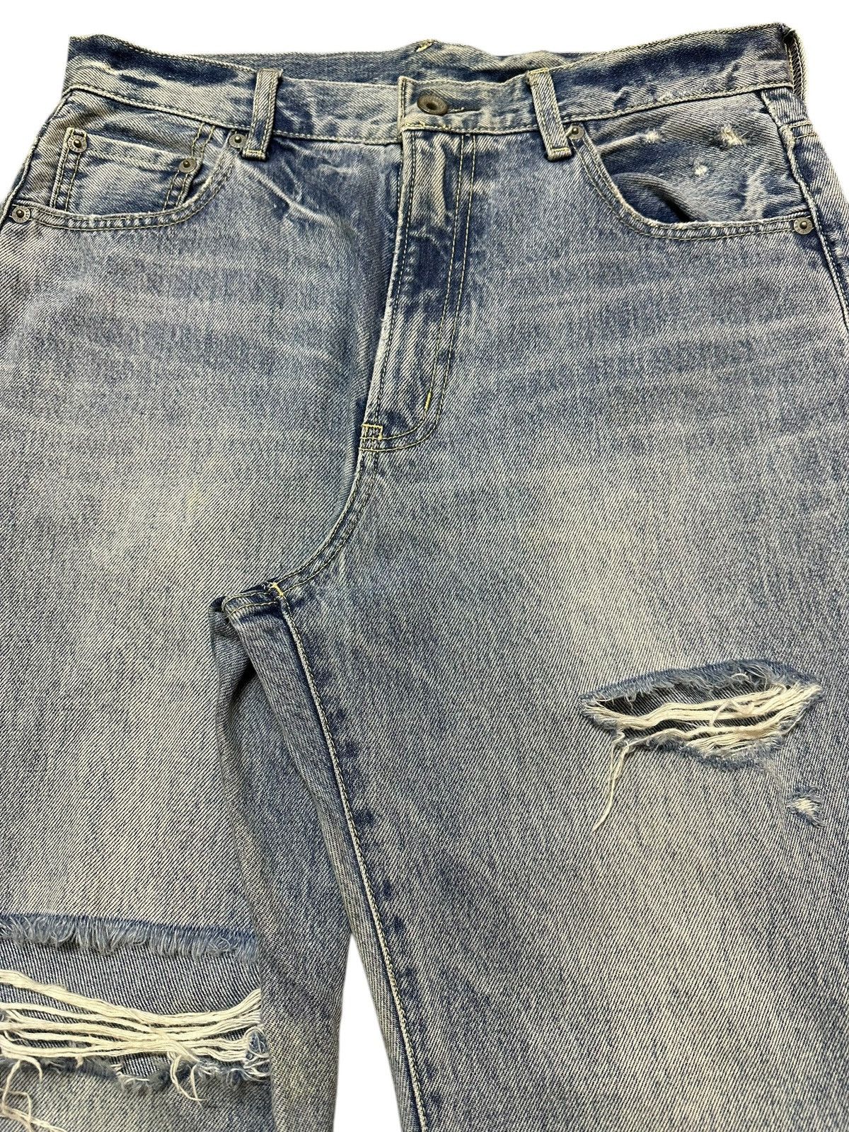 semanticdesign Vintage Japanese Brand Faded Wash Distress Baggy Jeans Size US 31 - 4 Thumbnail