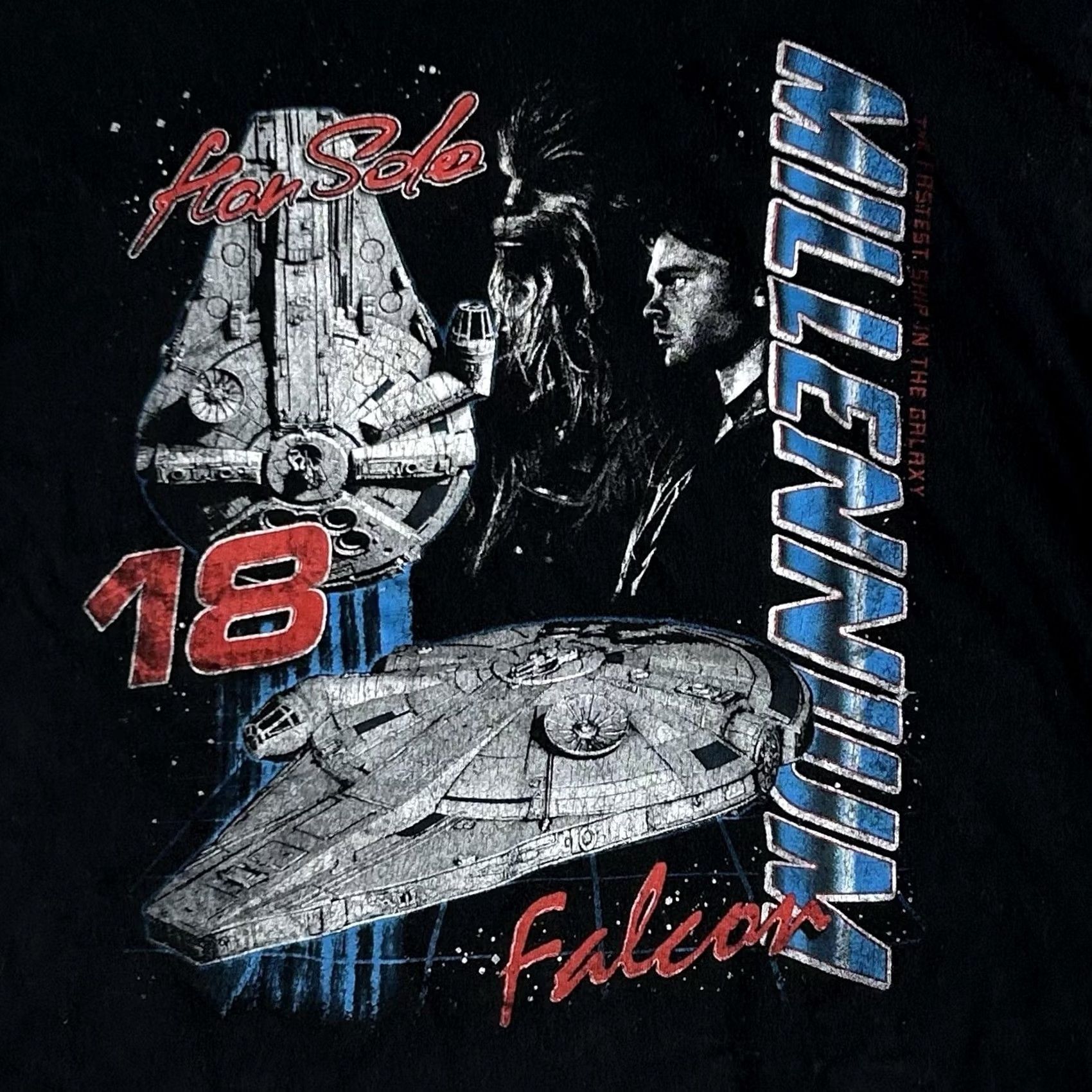 Star Wars Star Wars T-Shirt Mens Large Black Star Wars Han Solo Chewbacca Millennium Falcon 18 T-Shirt Mens Large Black Size US L / EU 52-54 / 3 - 2 Thumbnail