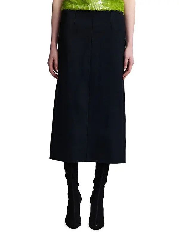 16Arlington o1mle1125 Arne Midi Skirt in Nero Size 28" / US 6 / IT 42 - 2 Thumbnail