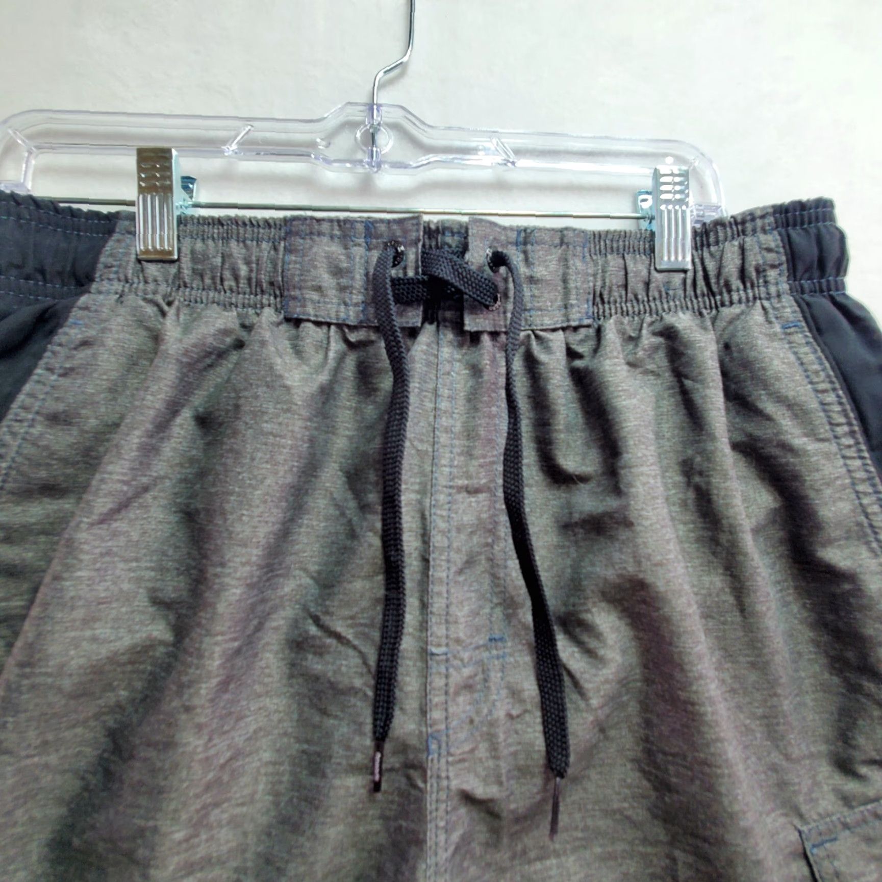 Speedo Speedo Swim Trunks Men's Large Gray Black Polyester Beach Surfing Quick Dry Size US 33 - 3 Thumbnail