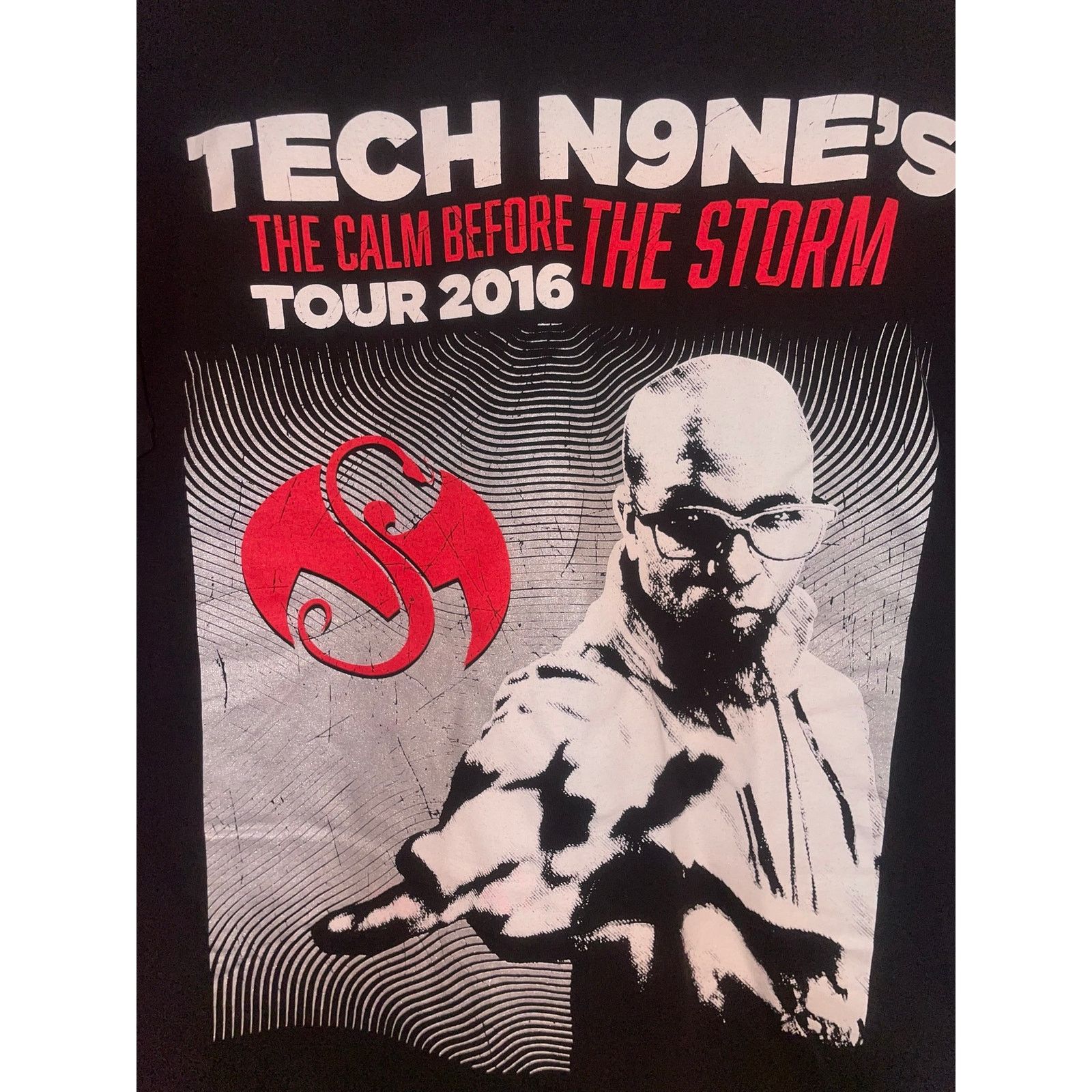 Alstyle Tech N9ne Shirt The Calm Before The Storm Black Concert Tour Size US M / EU 48-50 / 2 - 4 Thumbnail