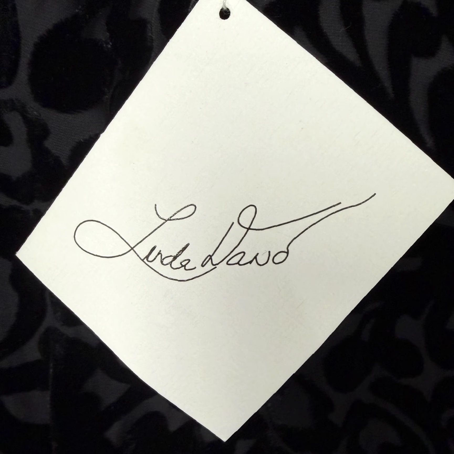 Velvet Vintage Linda Lund Jacket M Black Velvet Paisley Burnout Mid-Length Collared Silk-Blend Women's Casual Party/Cocktail Fall Winter Size M / US 6-8 / IT 42-44 - 2 Thumbnail