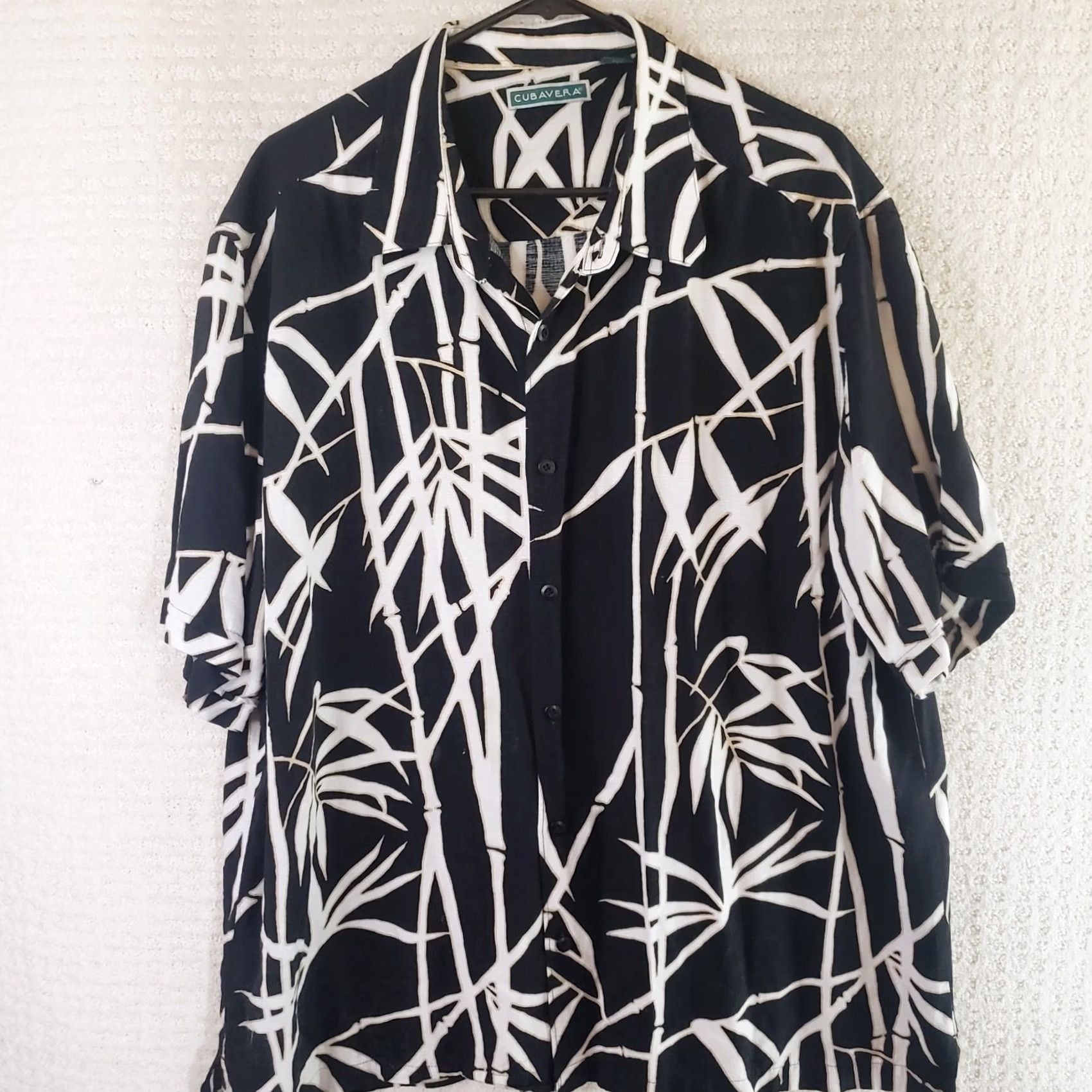 Cubavera VINTAGE Cubavera Shirt Mens XXL Black Bamboo Patterned Button Up Short Sleeve Hawaiian Size US XXL / EU 58 / 5 - 2 Thumbnail