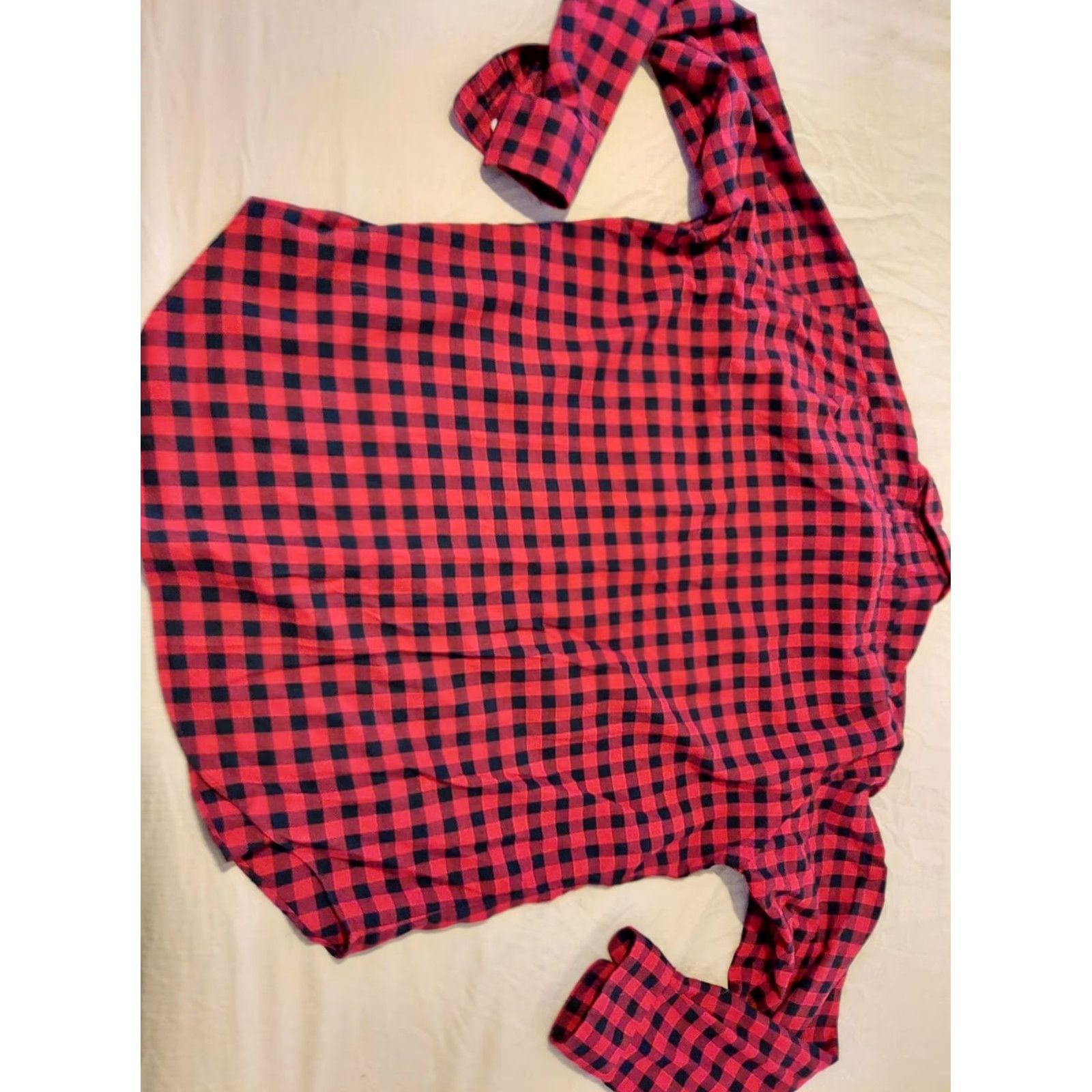 Polo Ralph Lauren Polo Ralph Lauren Dress Shirt XL Red Cotton Button Plaid Mens XL Shirt Size 46R - 5 Thumbnail