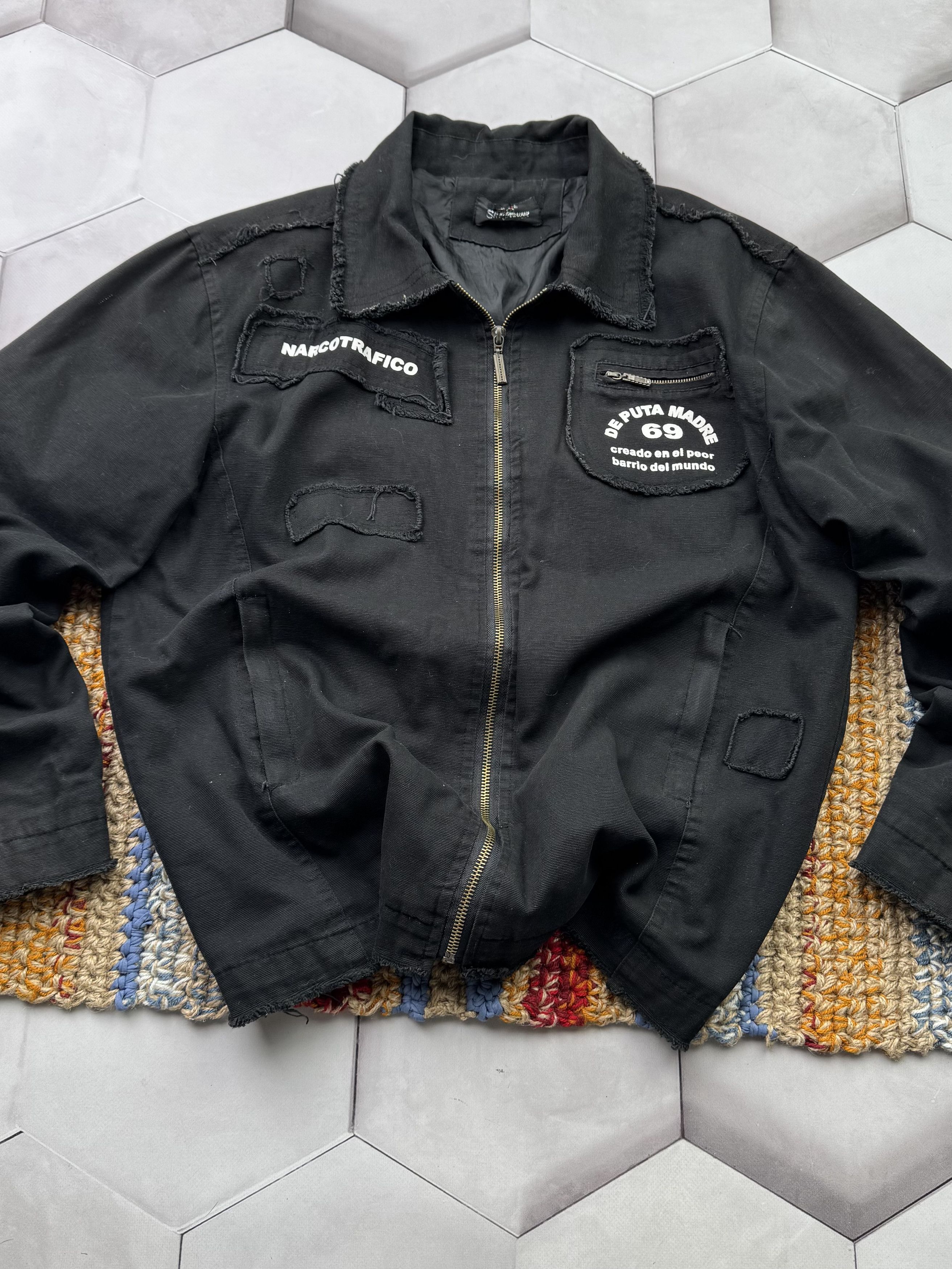 Japanese Brand Vintage Distressed Jacket "Narcotrafico" (E4) Size US M / EU 48-50 / 2 - 2 Thumbnail