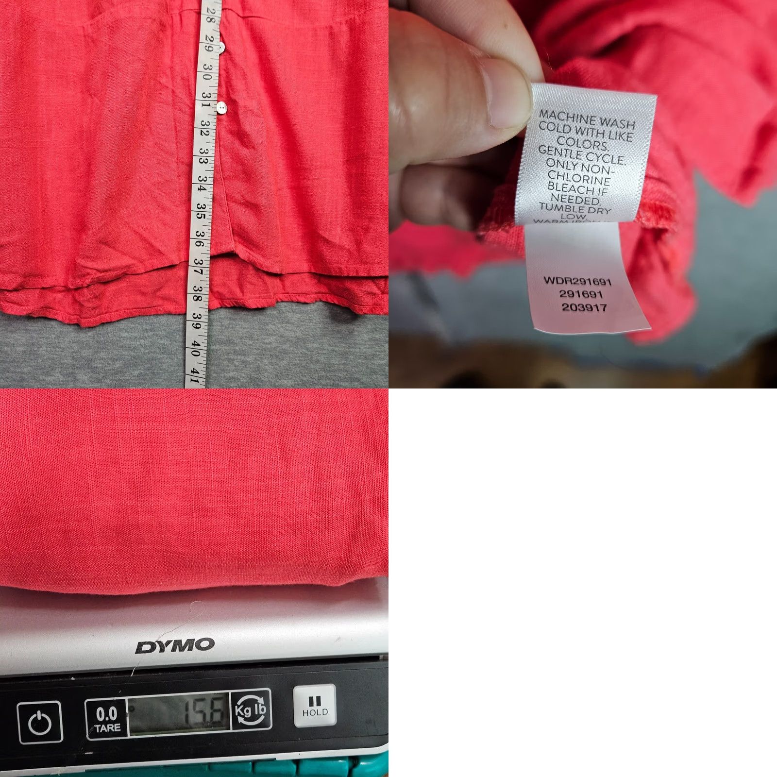 J. Jill J Jill Womens M Coral Button Front Tunic Flowy 3/4 Sleeve Dress Size M / US 6-8 / IT 42-44 - 8 Thumbnail