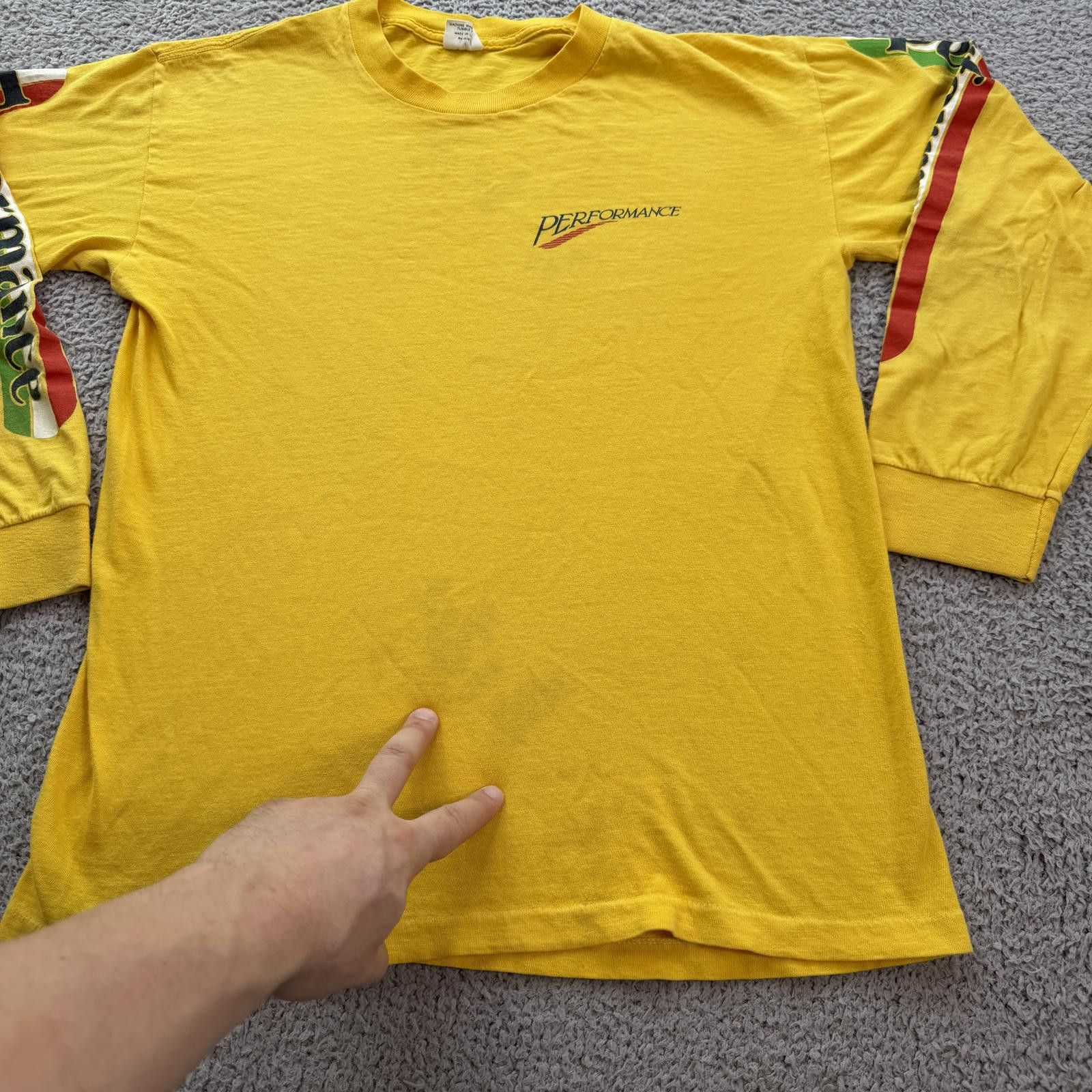 Britt Bolton Vintage Performance Long Sleeve T Shirt Yellow USA Made Size US S / EU 44-46 / 1 - 8 Thumbnail