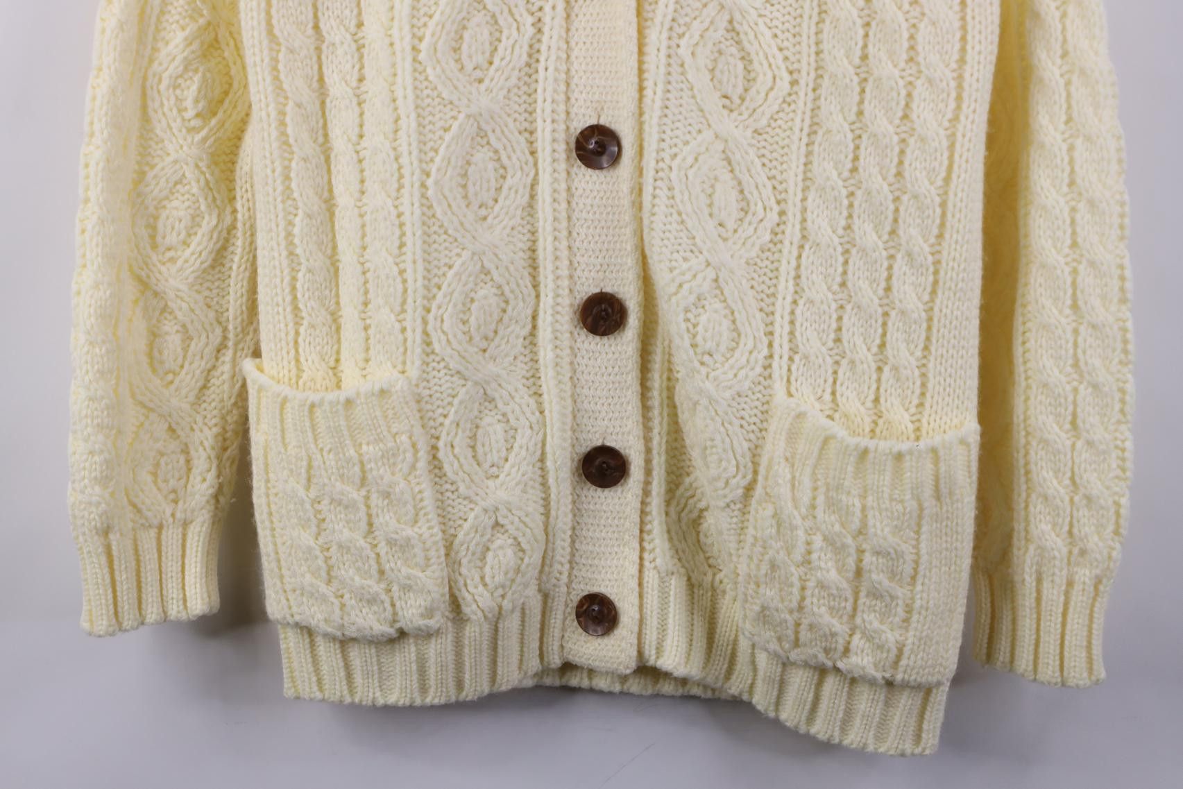 Vintage Vintage 70s Streetwear Fisherman Cable Knit Cardigan Sweater Size S / US 4 / IT 40 - 3 Thumbnail