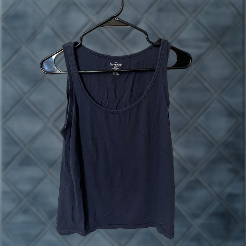 Calvin Klein CALVIN KLEIN Blue CK Logo Lounge Pajama Top Women L Size L / US 10 / IT 46 - 1 Thumbnail